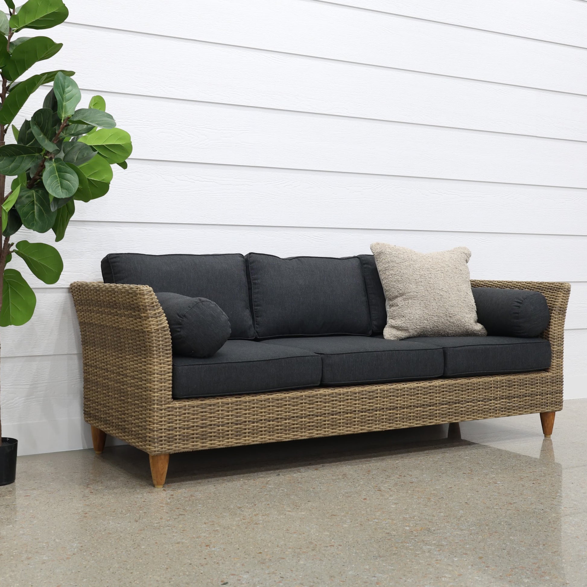 Portsea 3 Seater - Brushed Wheat / Denim Grey
