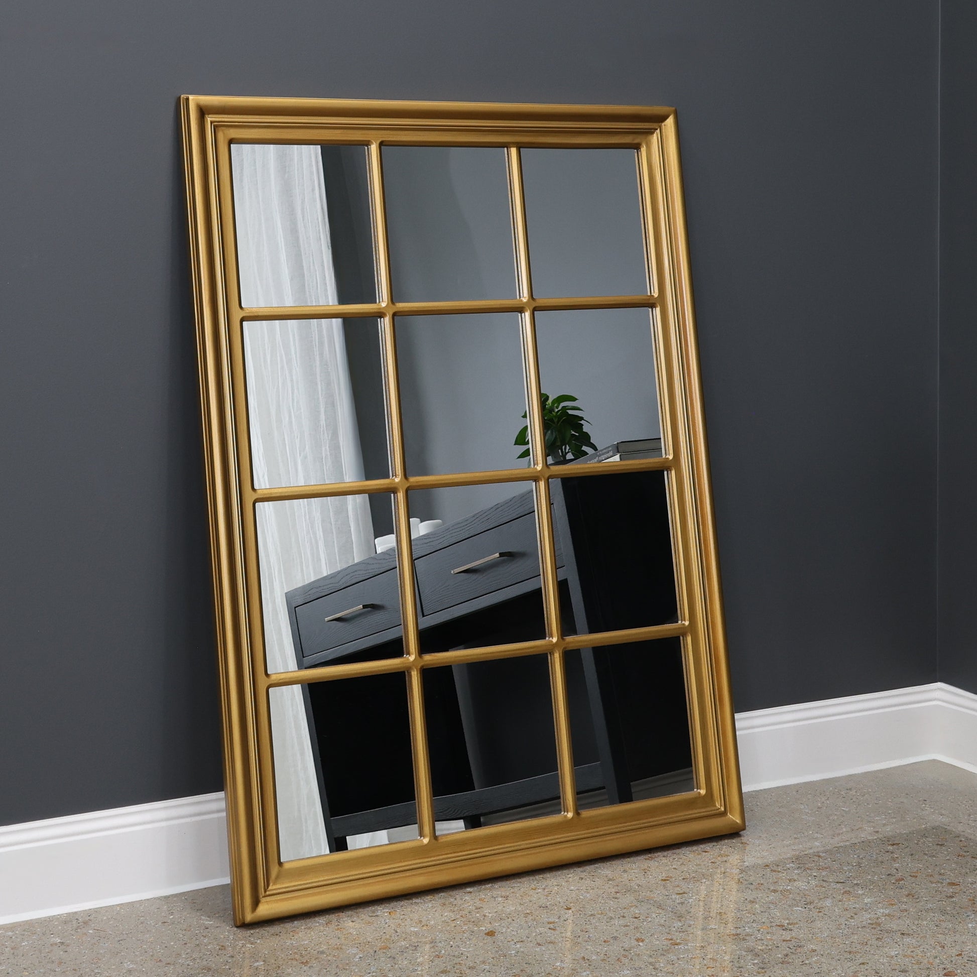 Liam Rectangle Window Mirror - Country Gold