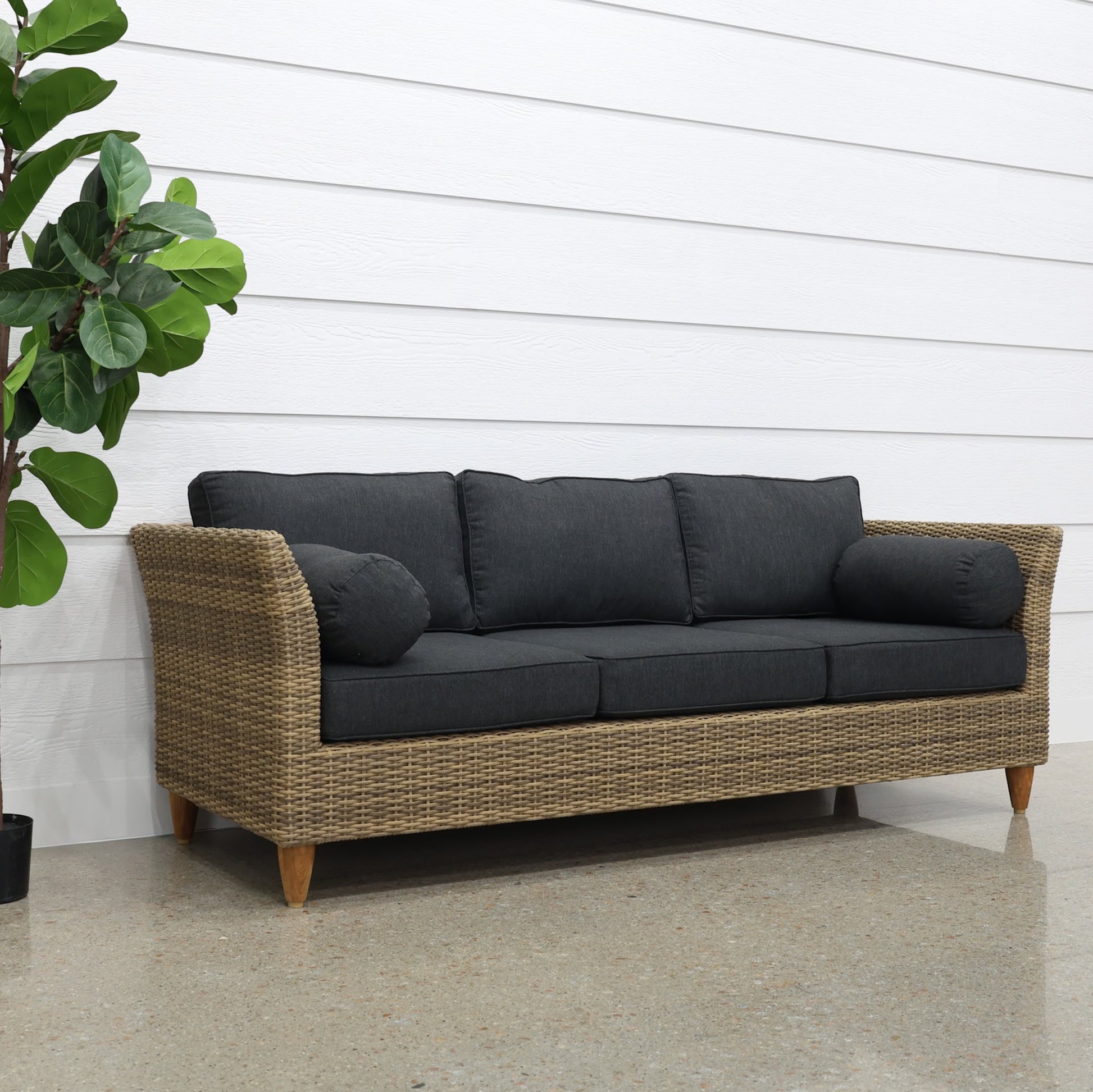 Portsea 3 Seater - Brushed Wheat / Denim Grey