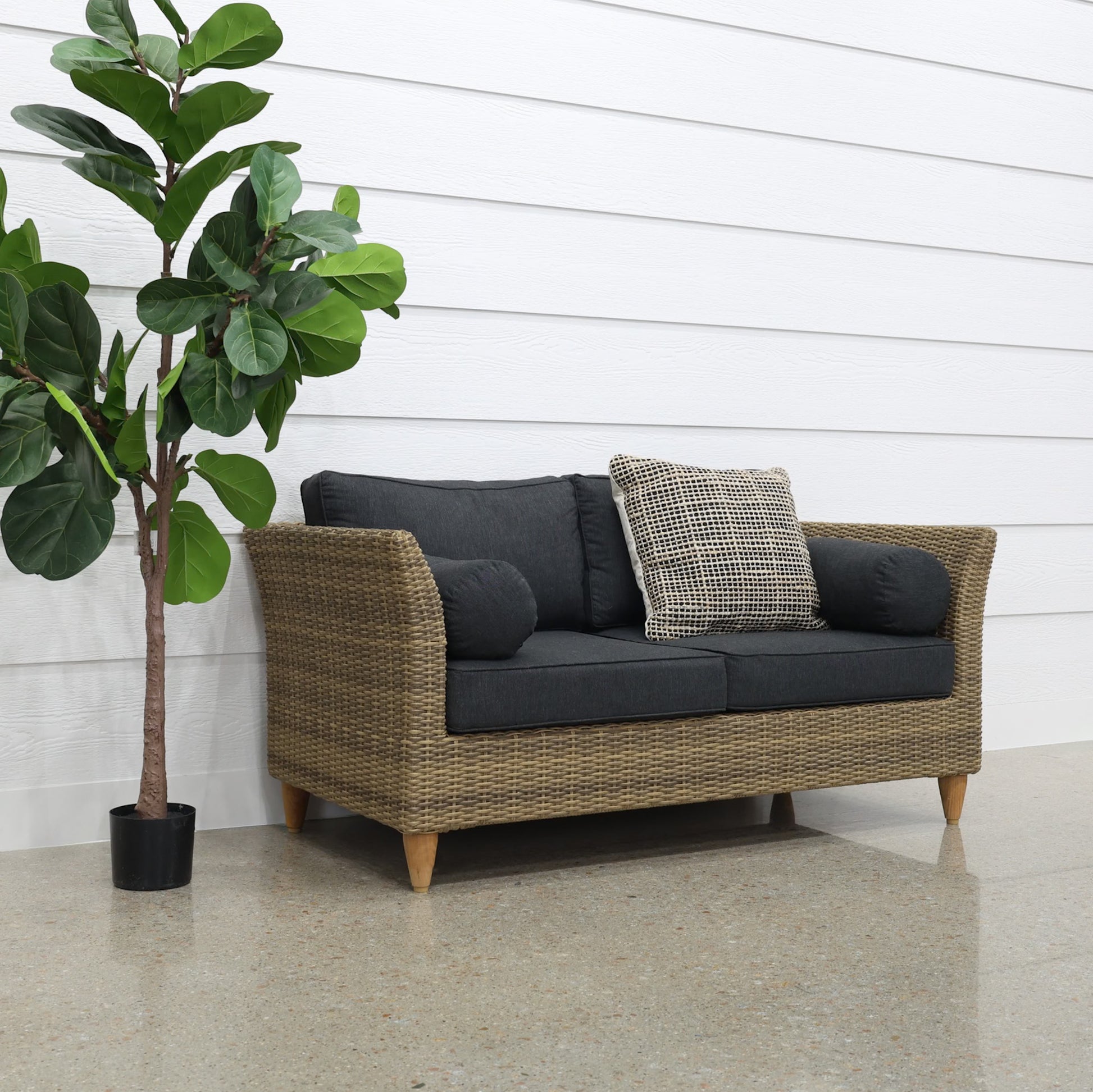 Portsea 2 Seater - Brushed Wheat / Denim Grey