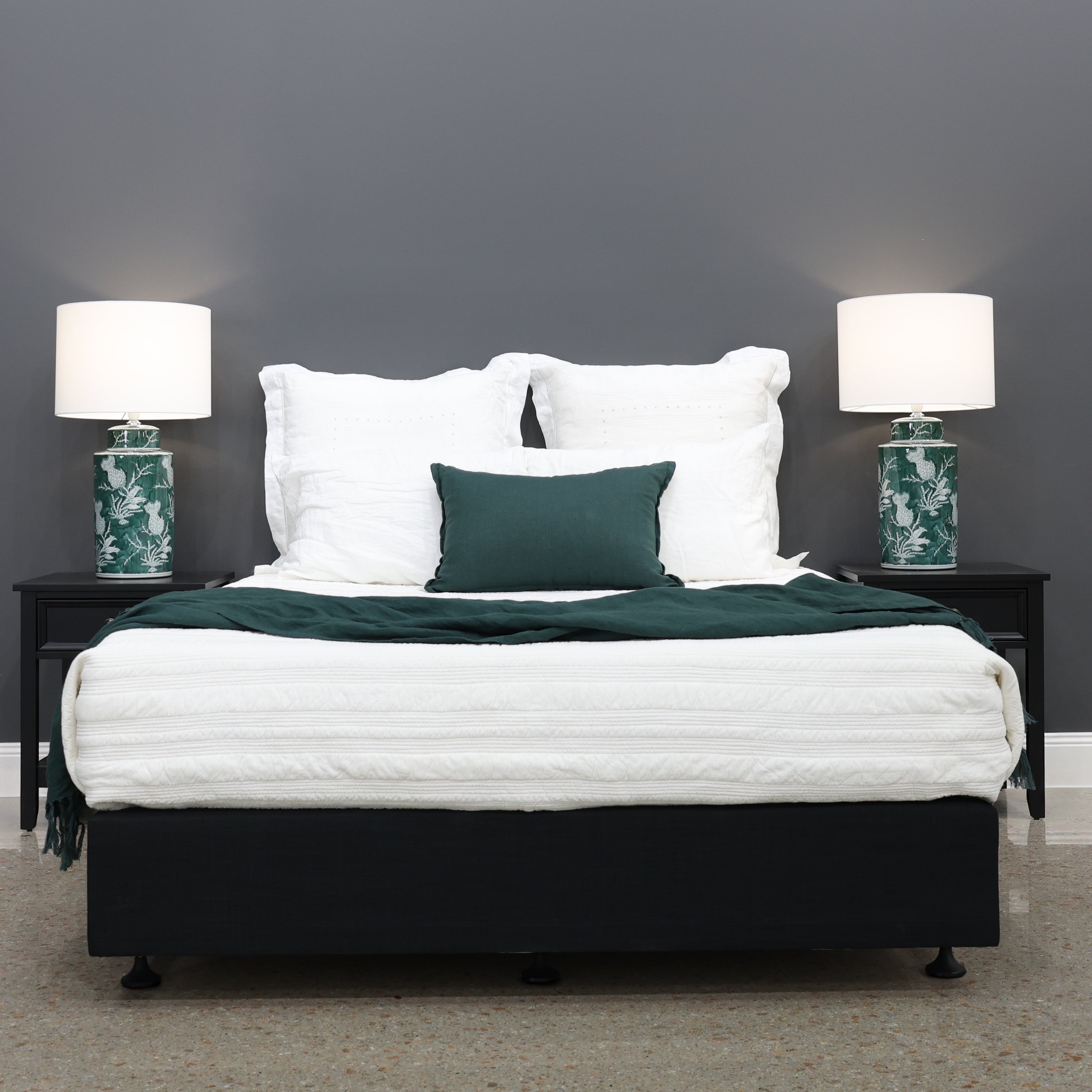 Upholstered Bed Base - Lunar Night