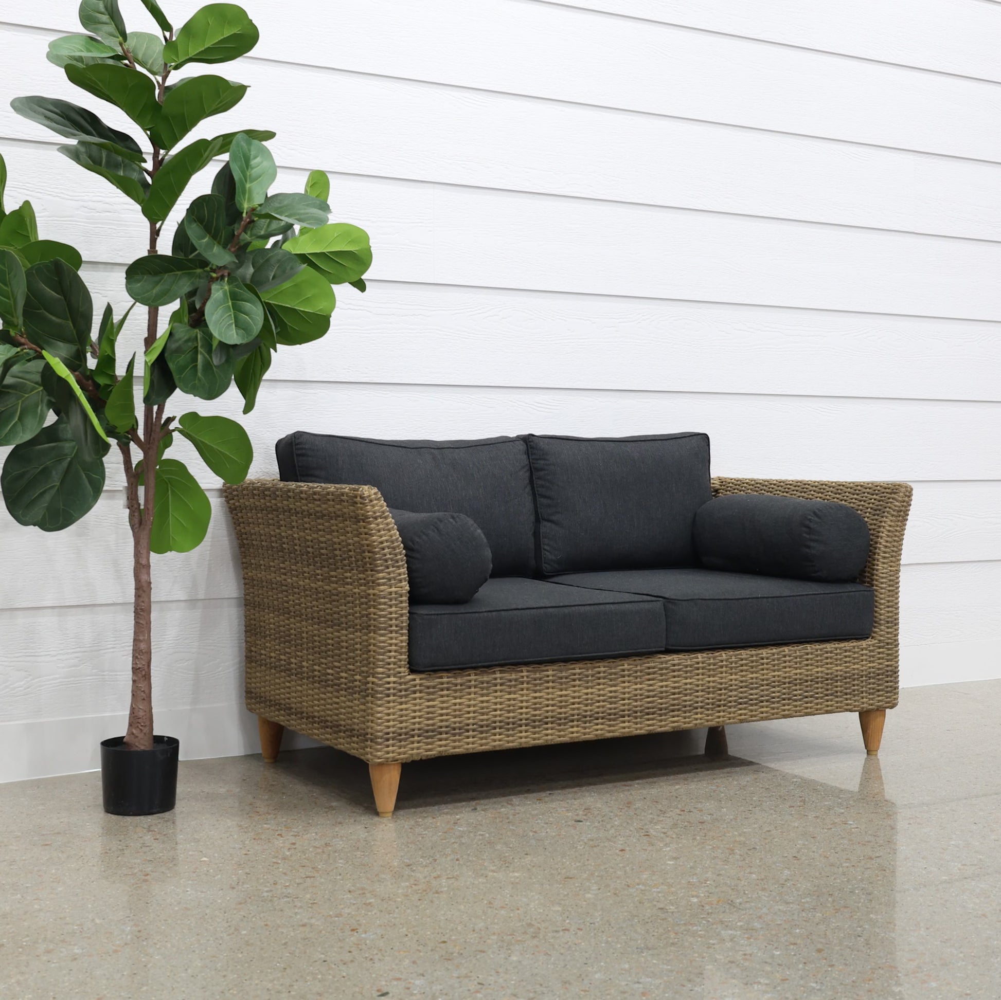 Portsea 2 Seater - Brushed Wheat / Denim Grey