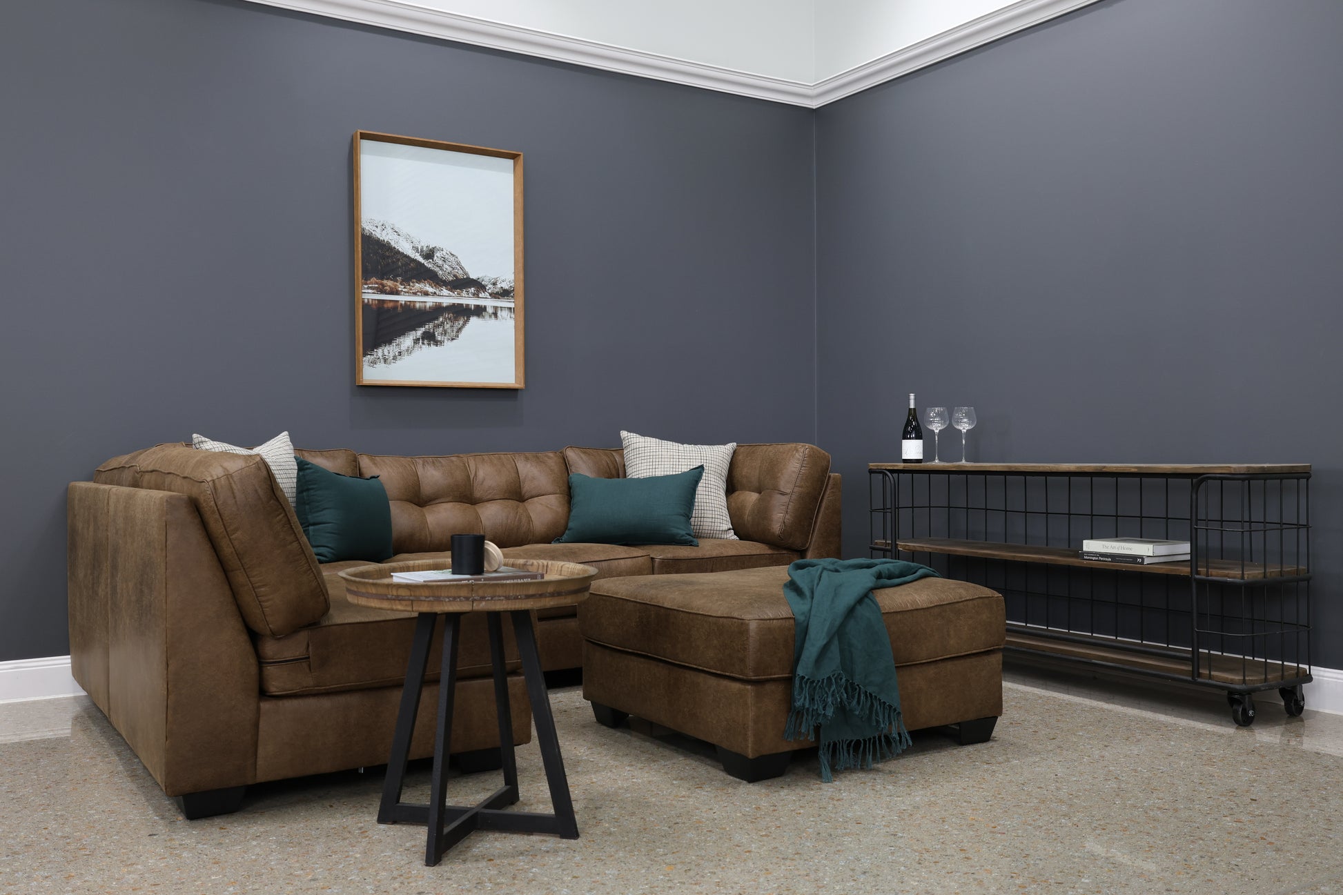 The New York 4 Piece Lounge & Ottoman - Tan Leather Air