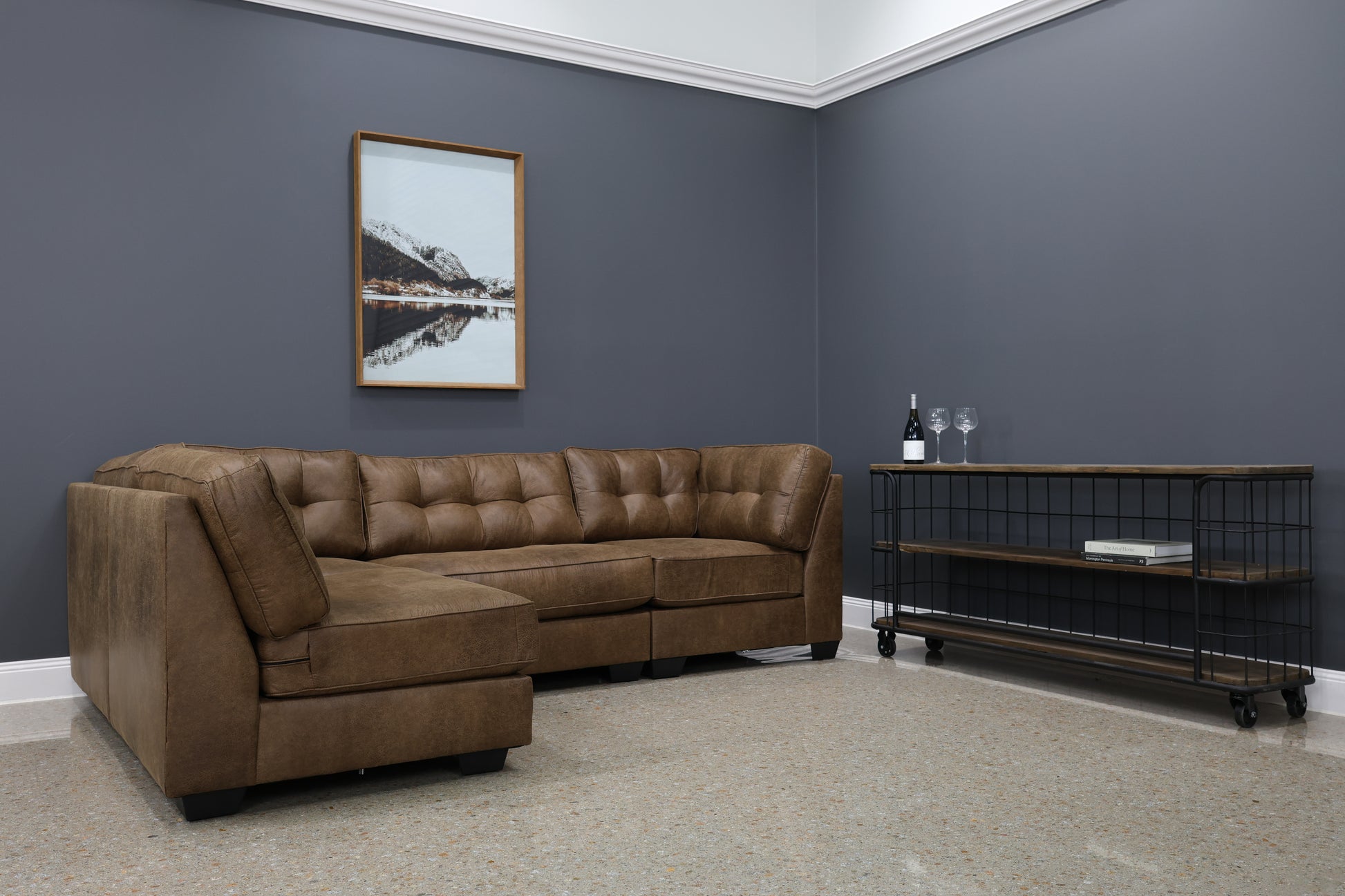 The New York 4 Piece Lounge & Ottoman - Tan Leather Air
