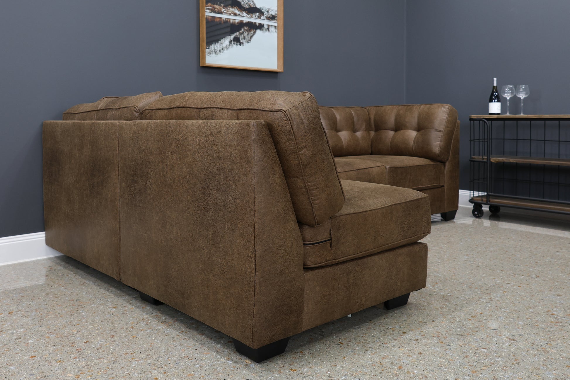The New York 4 Piece Lounge & Ottoman - Tan Leather Air