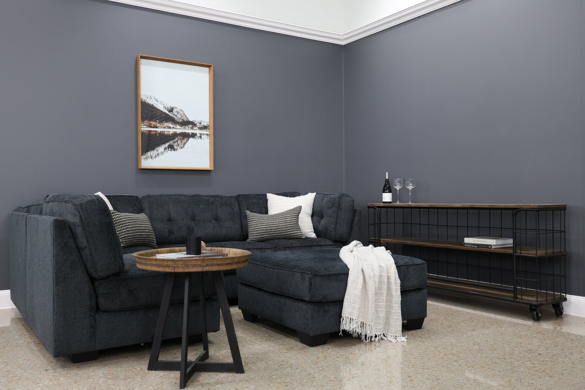 The New York 4 Piece Lounge & Ottoman - Caviar