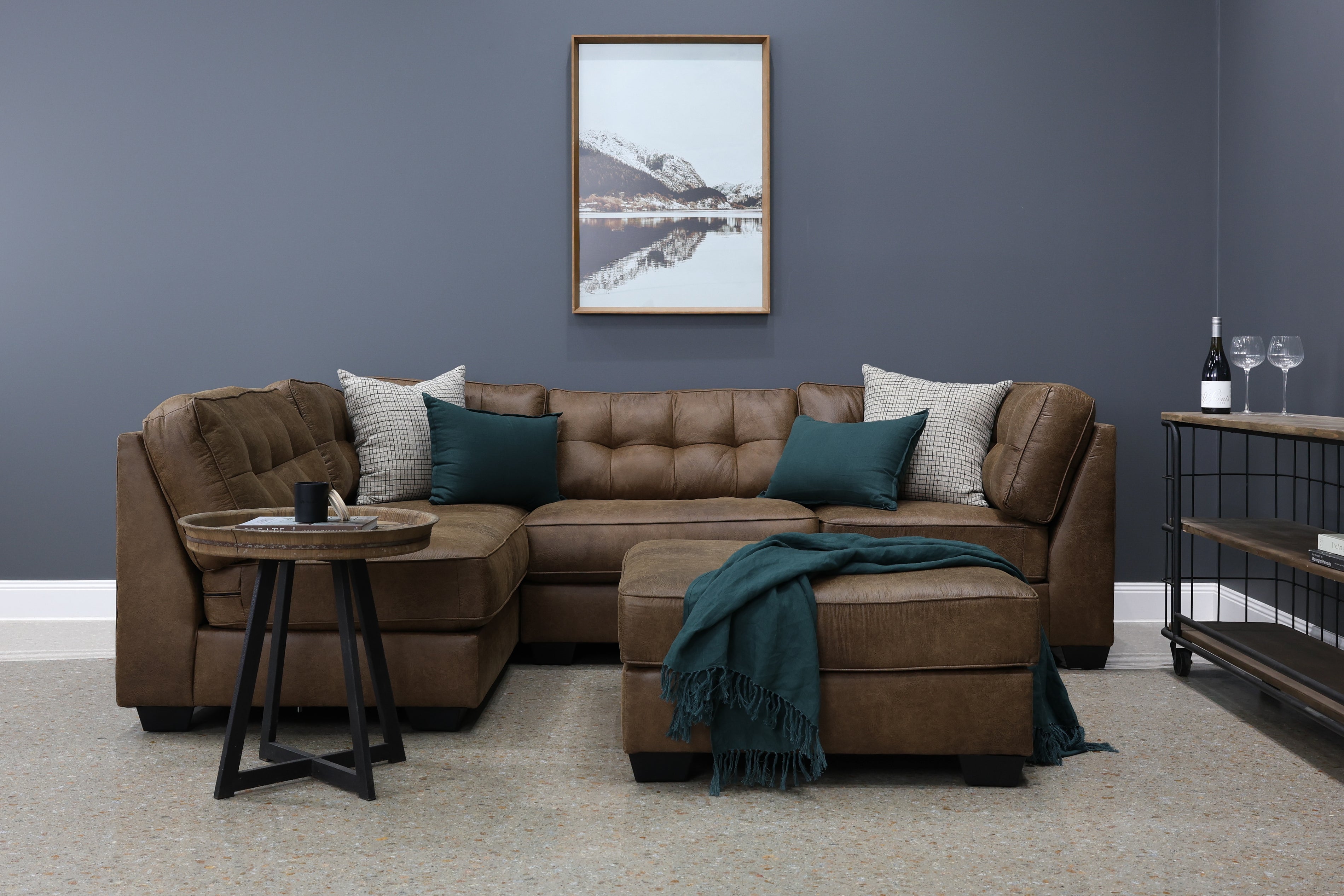 The New York 4 Piece Lounge & Ottoman - Tan Leather Air