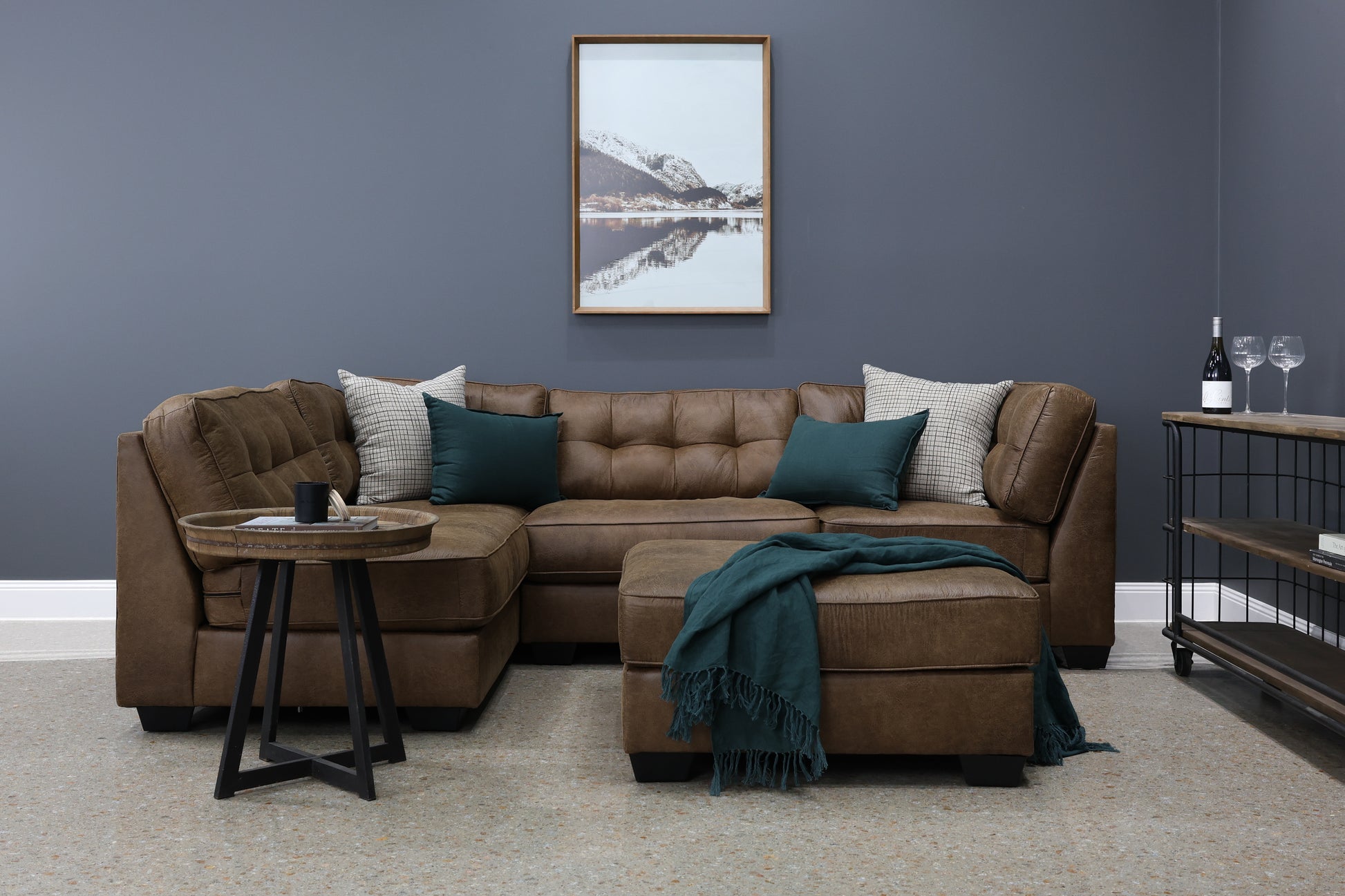 The New York 4 Piece Lounge & Ottoman - Tan Leather Air