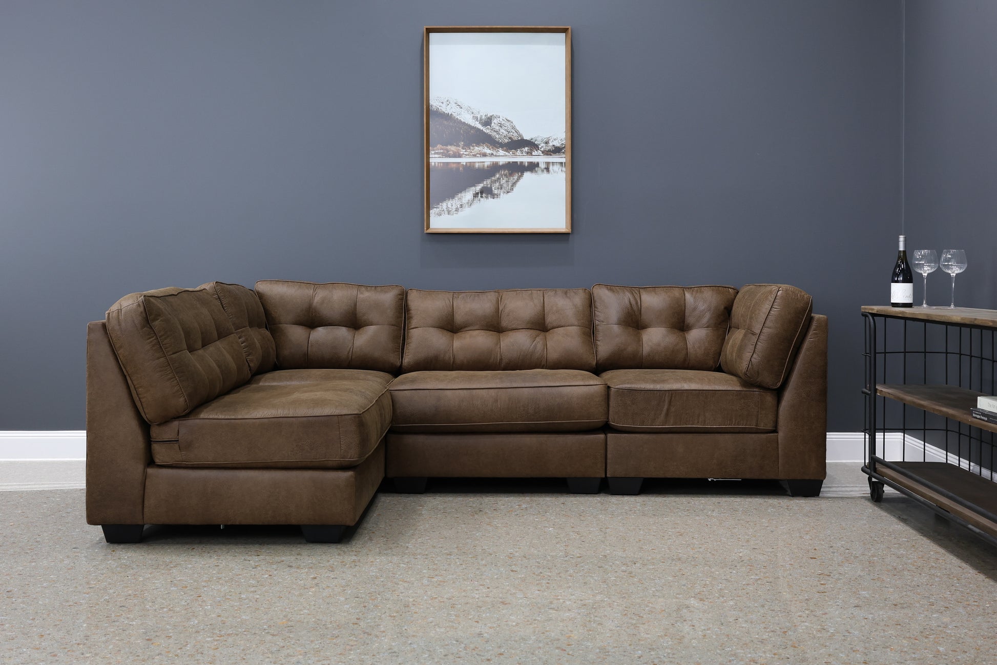 The New York 4 Piece Lounge & Ottoman - Tan Leather Air