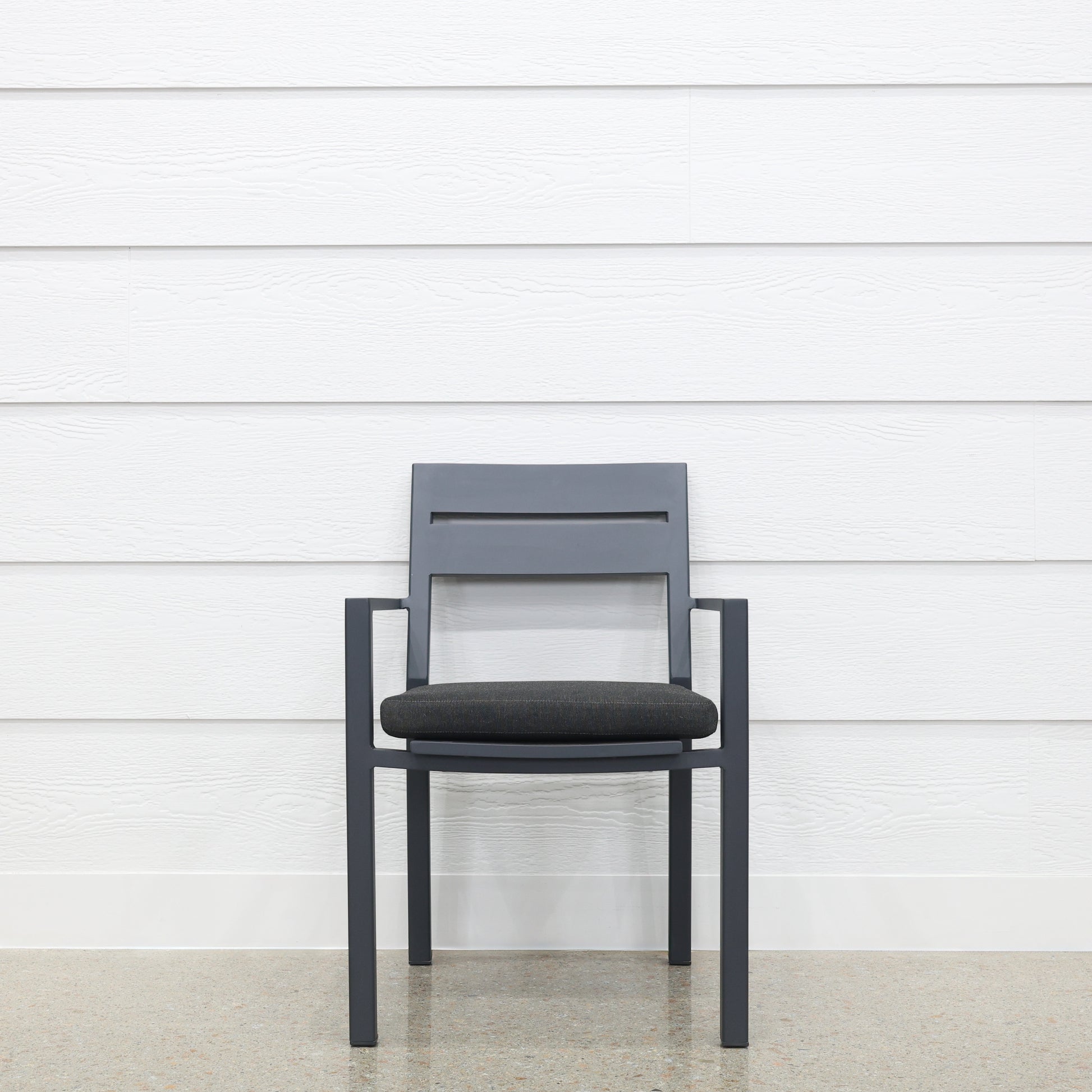 Mildura Dining Chair - Charcoal w/ Denim Grey Cushion