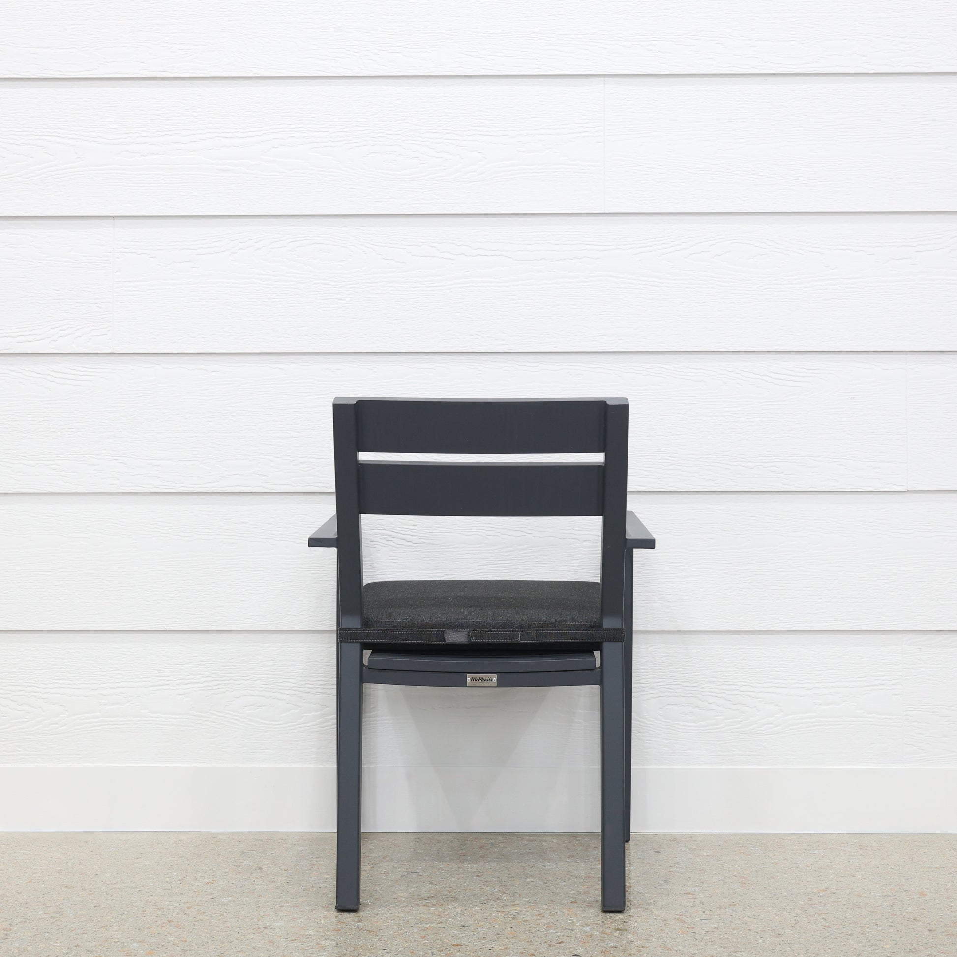Mildura Dining Chair - Charcoal w/ Denim Grey Cushion