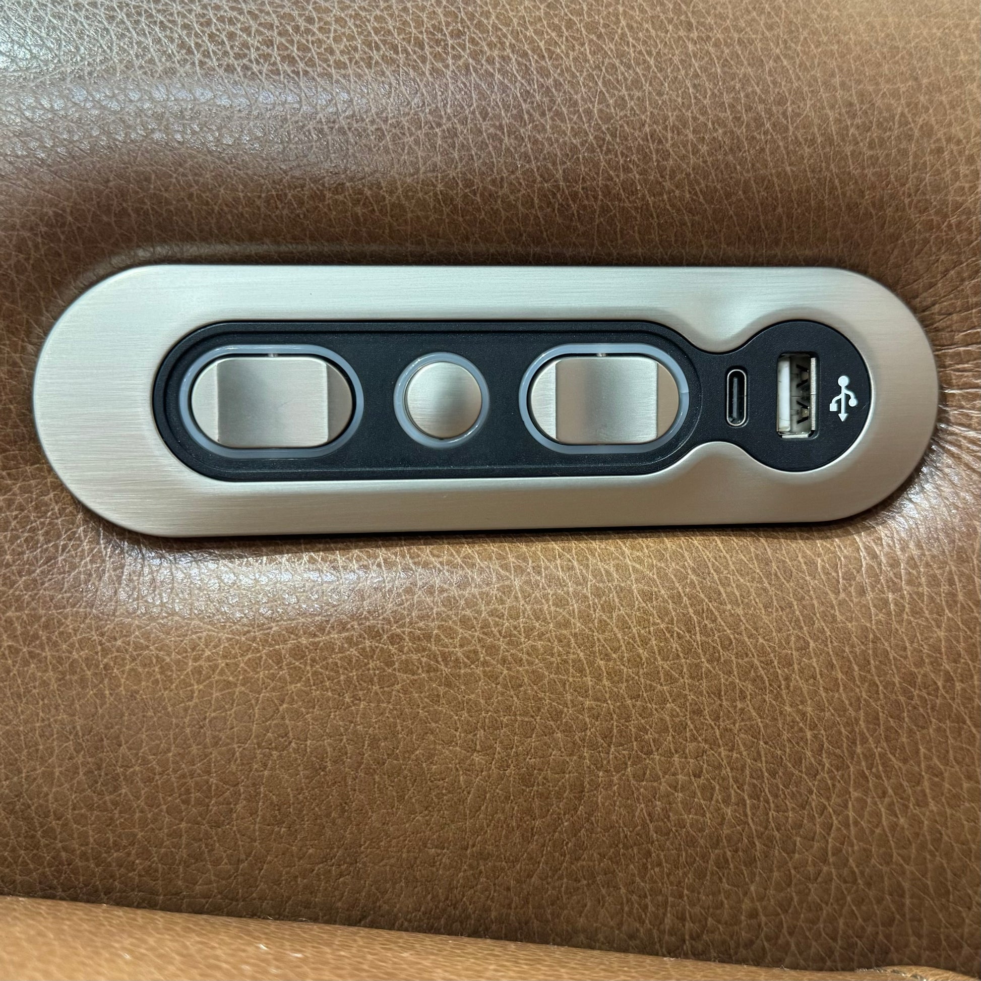 Newcastle Corner Lounge w/ Armless Chair - Brown Leather (LAF Loveseat, Wedge, Armless Chair & RAF Loveseat)