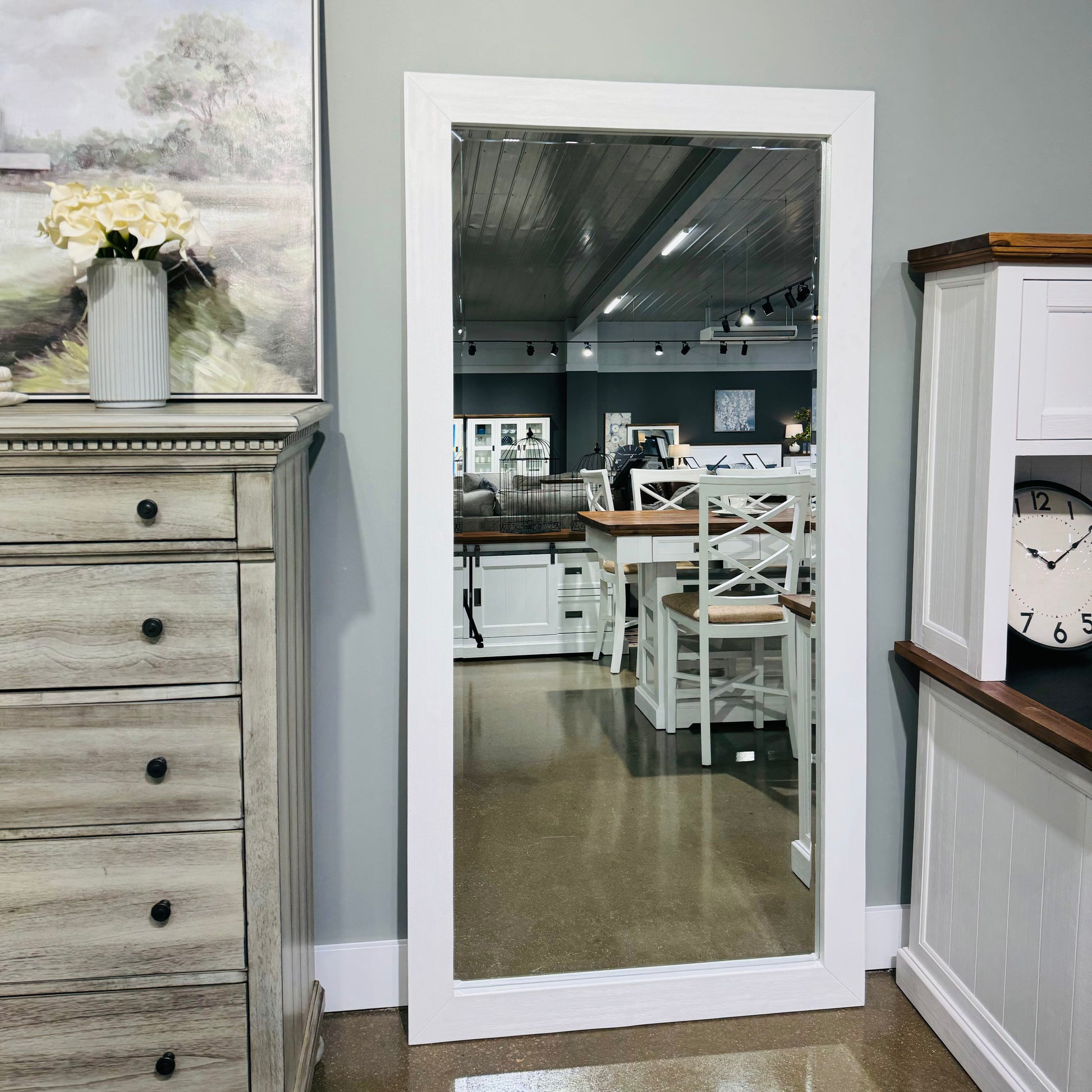 Provedore All White Full Length Wall Mirror