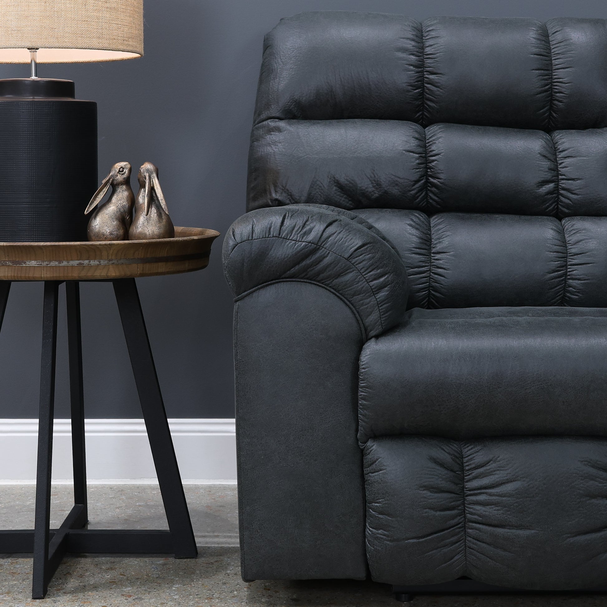 Waldara Swivel Rocker Recliner - Charcoal