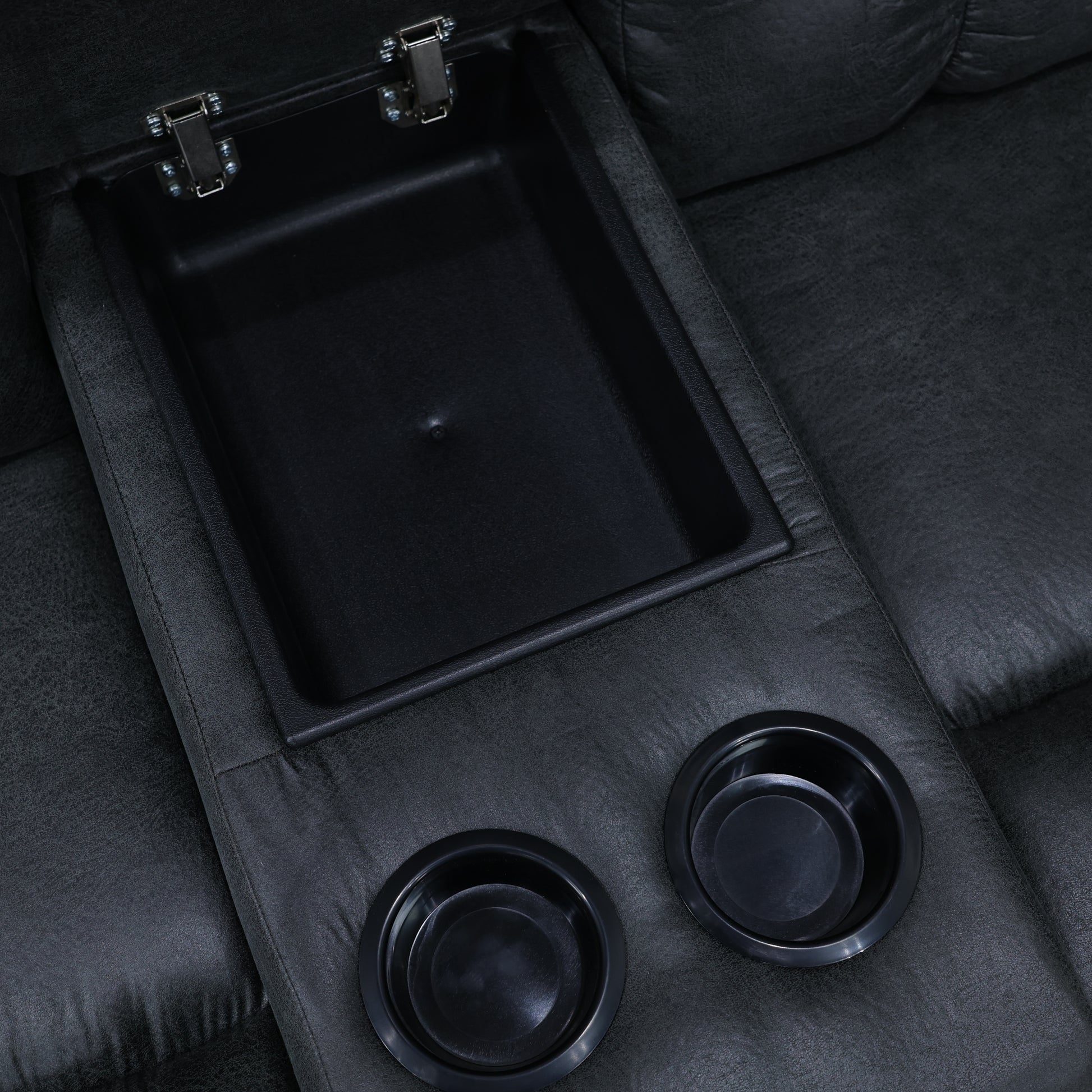 Waldara Reclining Loveseat w/ Console - Charcoal