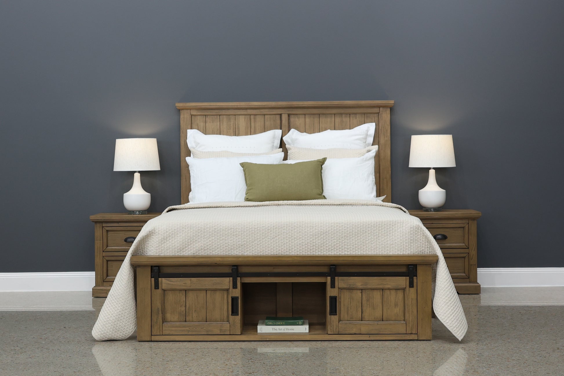 Macedon Bedside Table w/ 2 Drawers