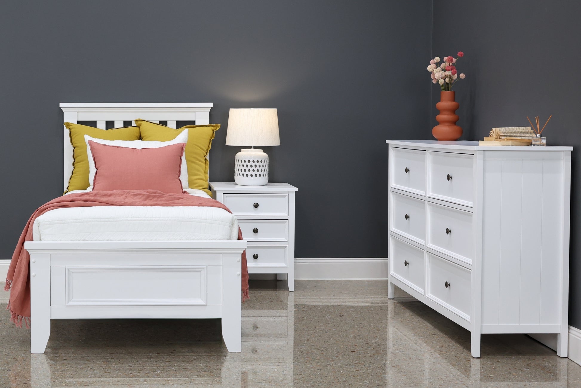 Joseph Bedside Table w/ 3 Drawers