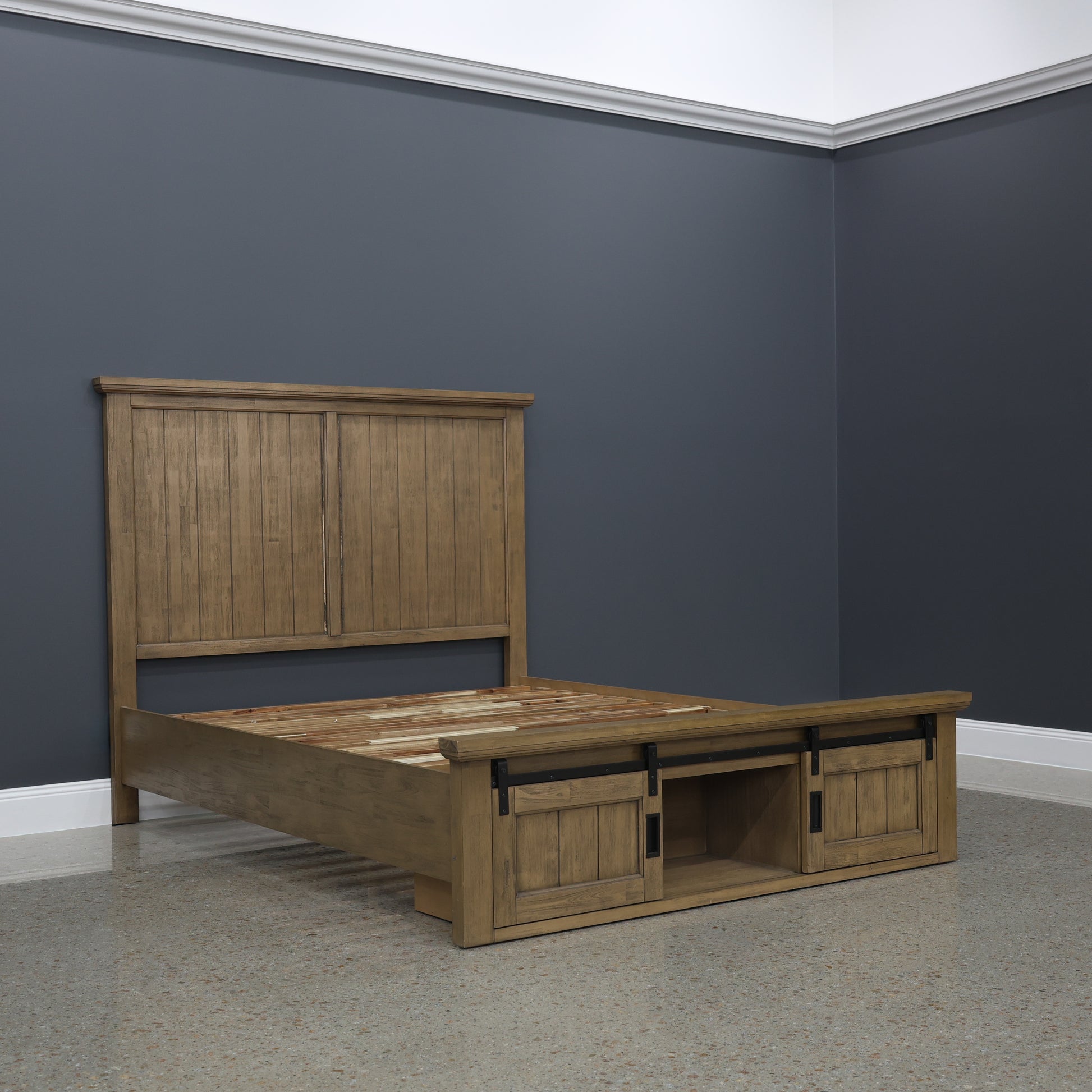 Macedon Bed w/ 2 Storage Sliding Doors