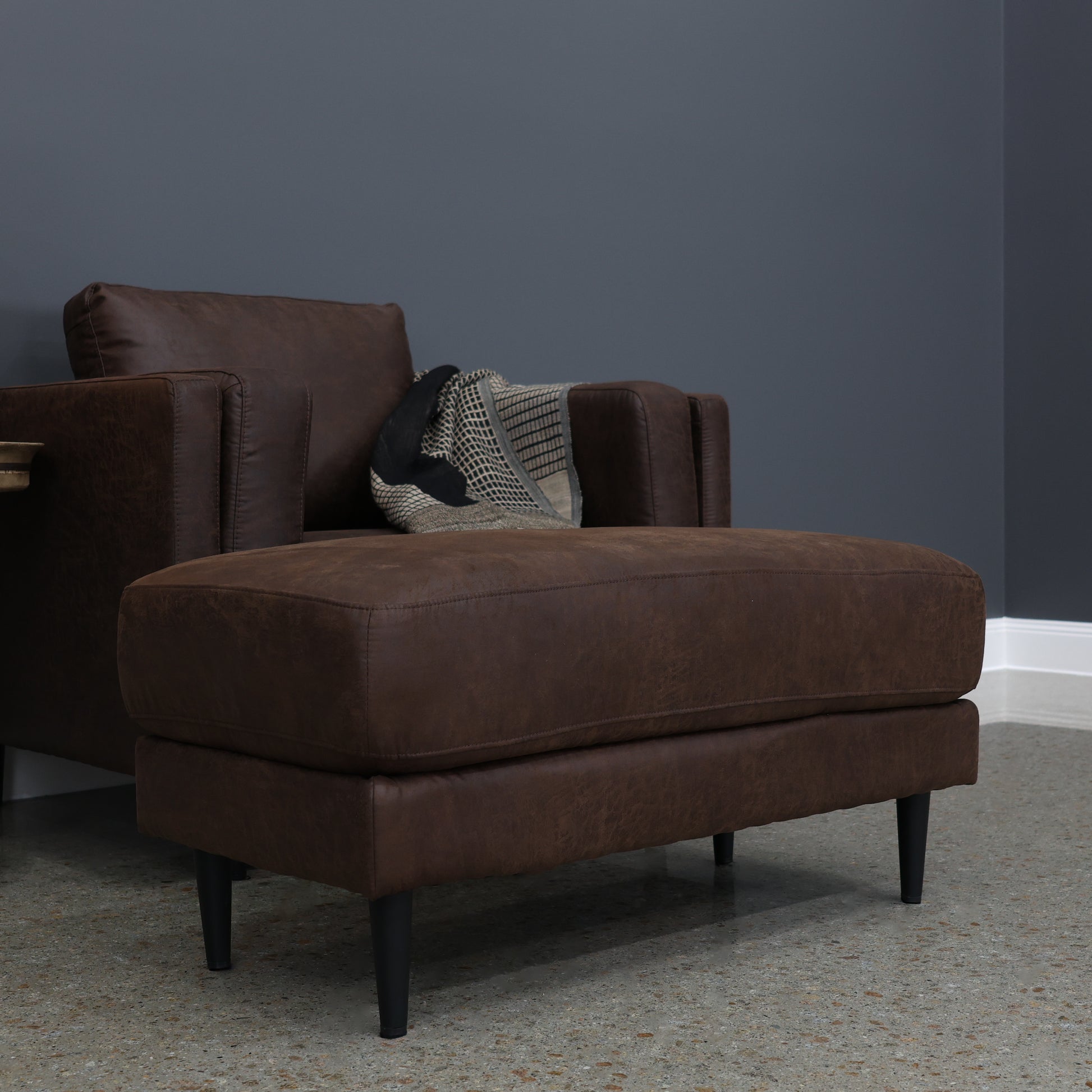 Canberra Ottoman - Highland Chestnut