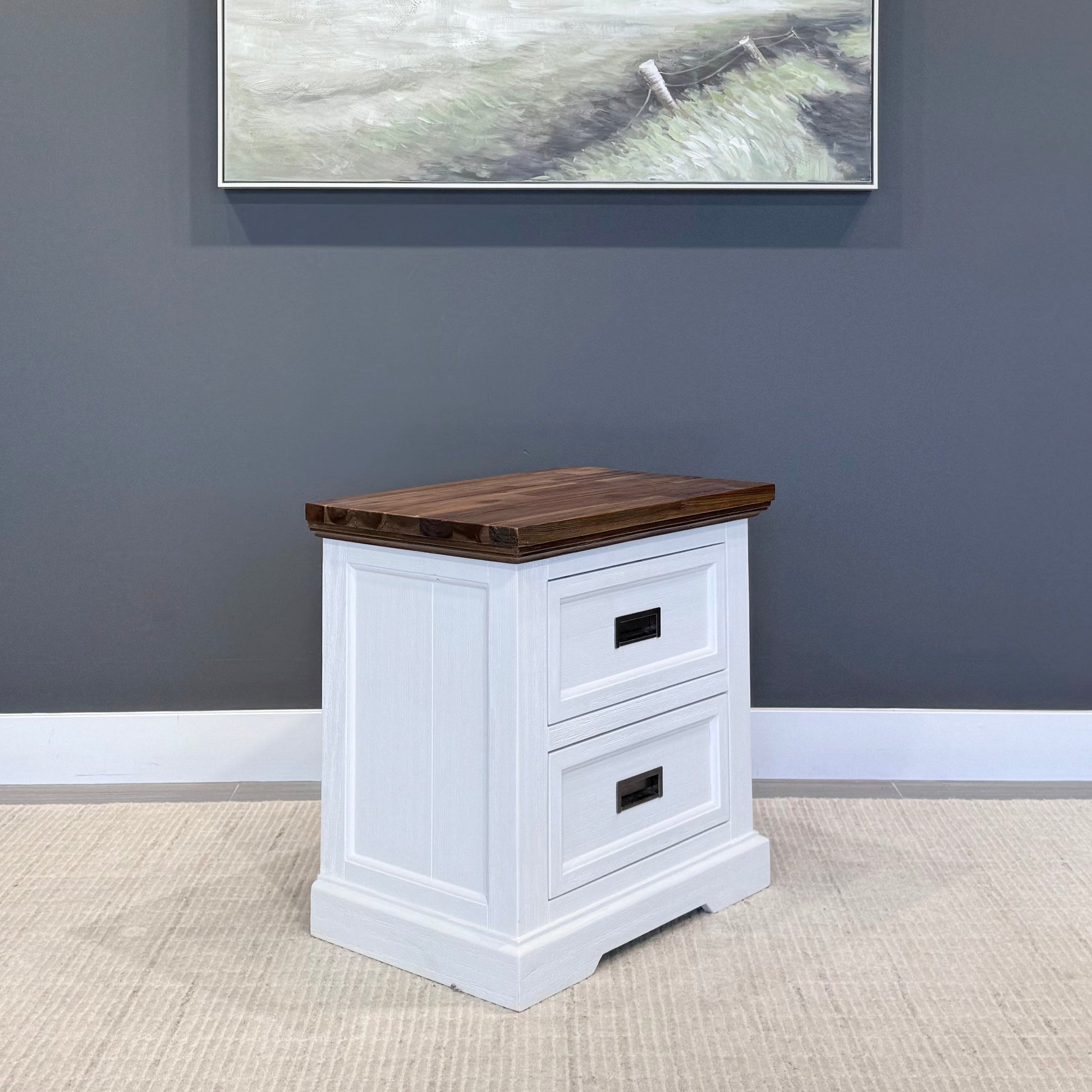 Provedore Two Tone Bedside w/ 2 Drawers