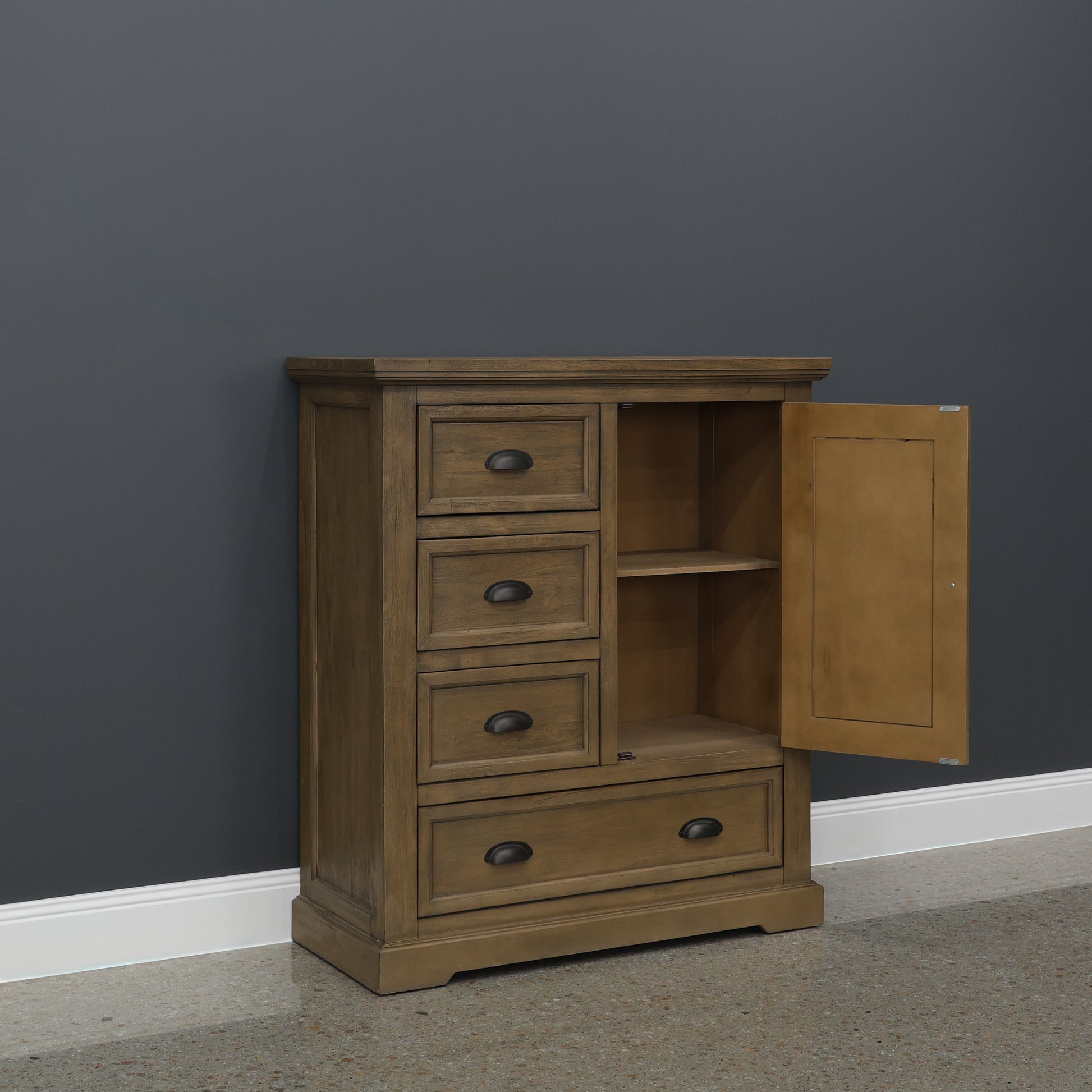Macedon Tallboy 1 Door 4 Drawers
