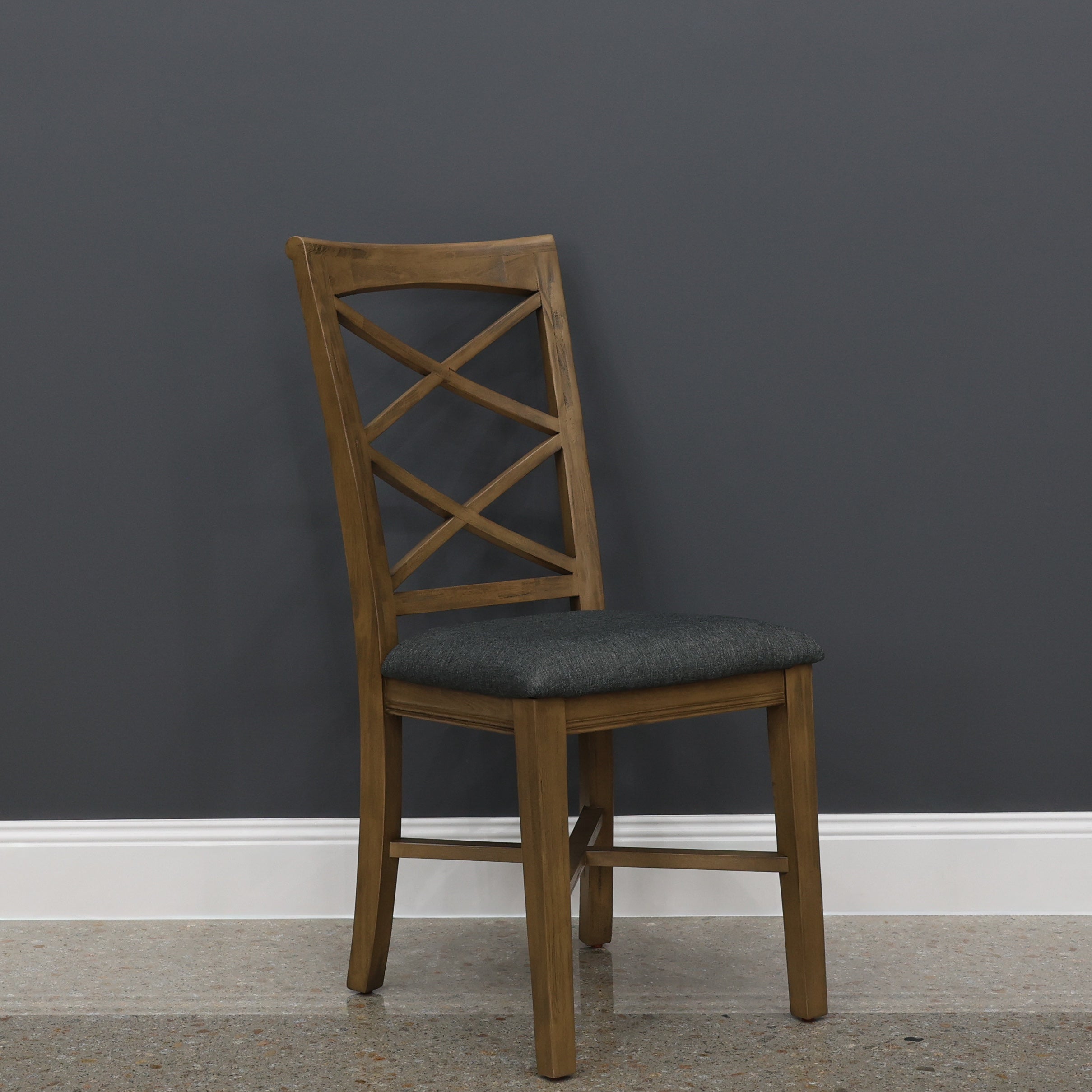 Macedon Dining Chair w/ Fabric Seat - Grey