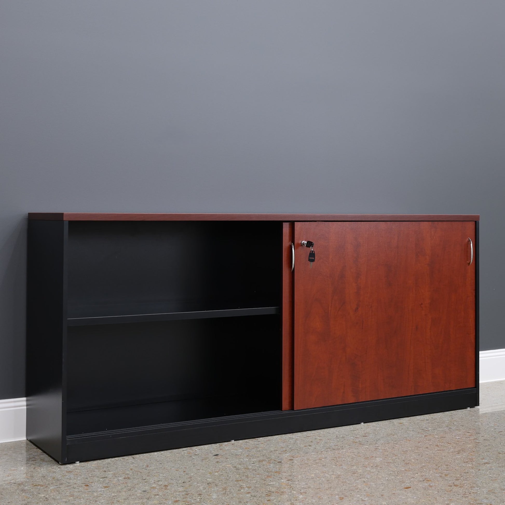 Performance 1800 Sliding Door Buffet - Red Gum/ Black