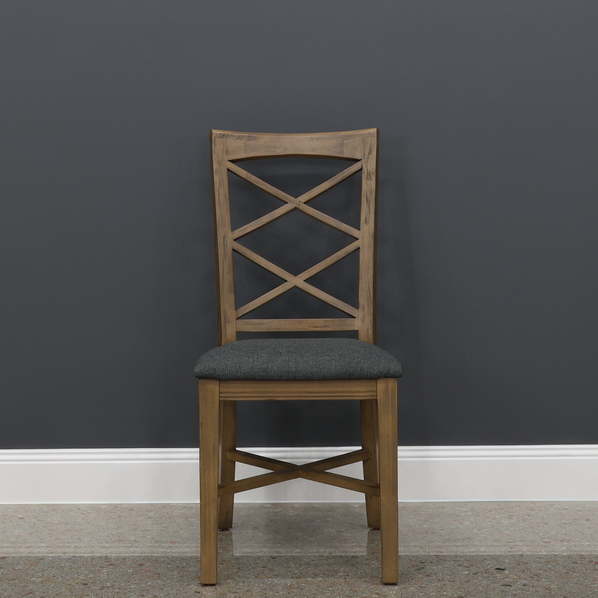 Macedon Dining Chair w/ Fabric Seat - Grey