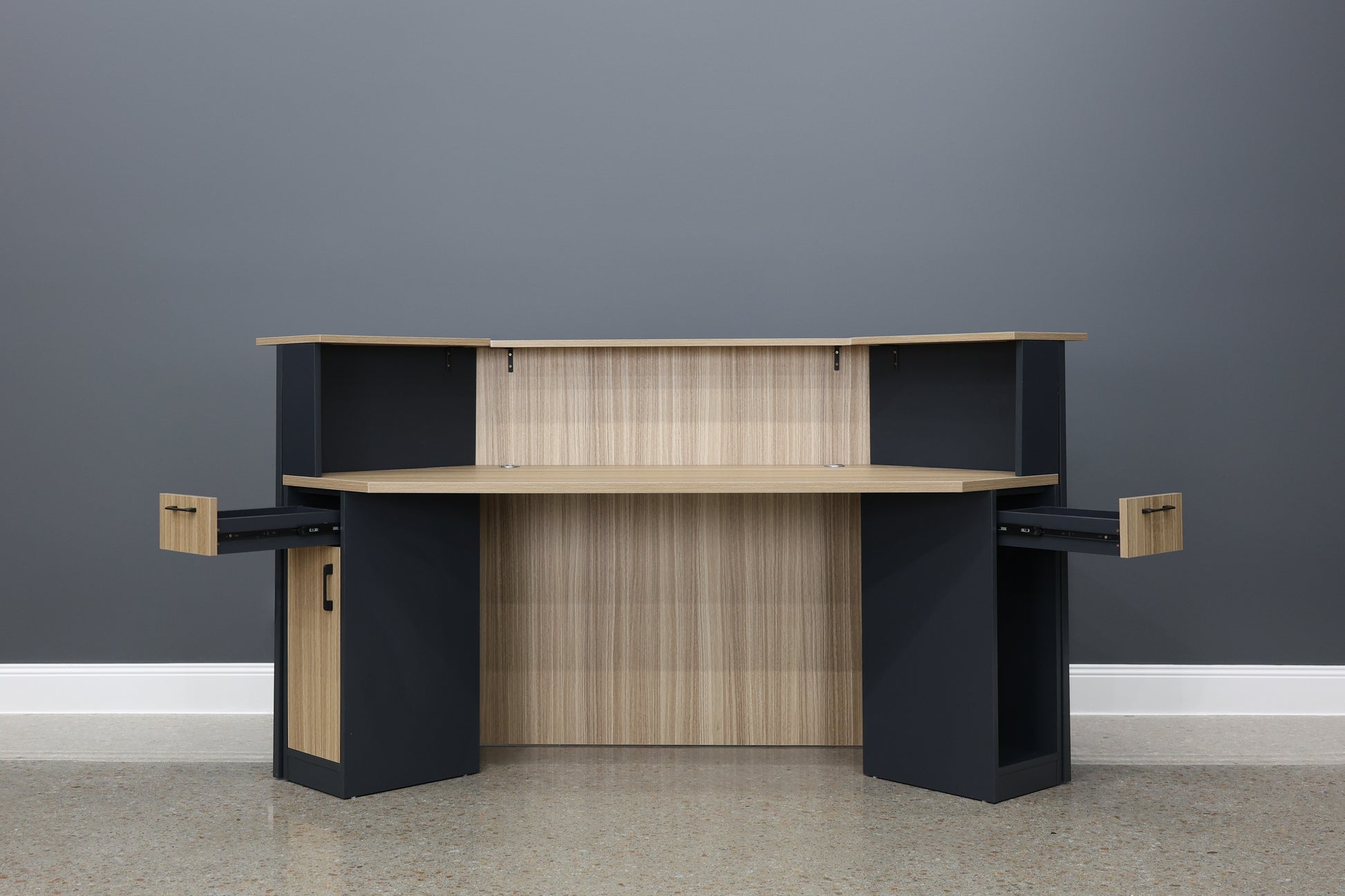 Performance Reception Counter – Natural Oak / Charcoal
