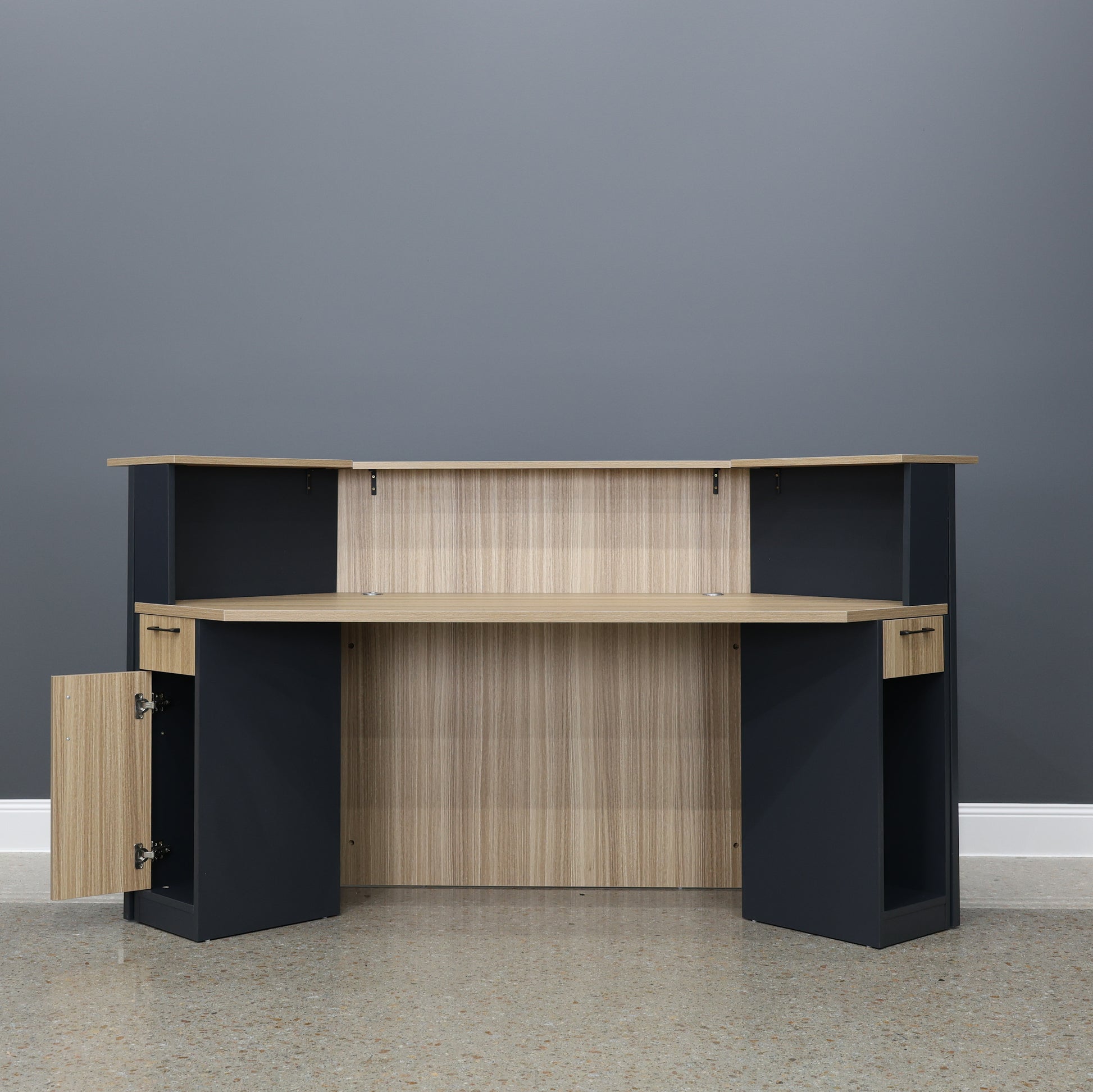 Performance Reception Counter – Natural Oak / Charcoal