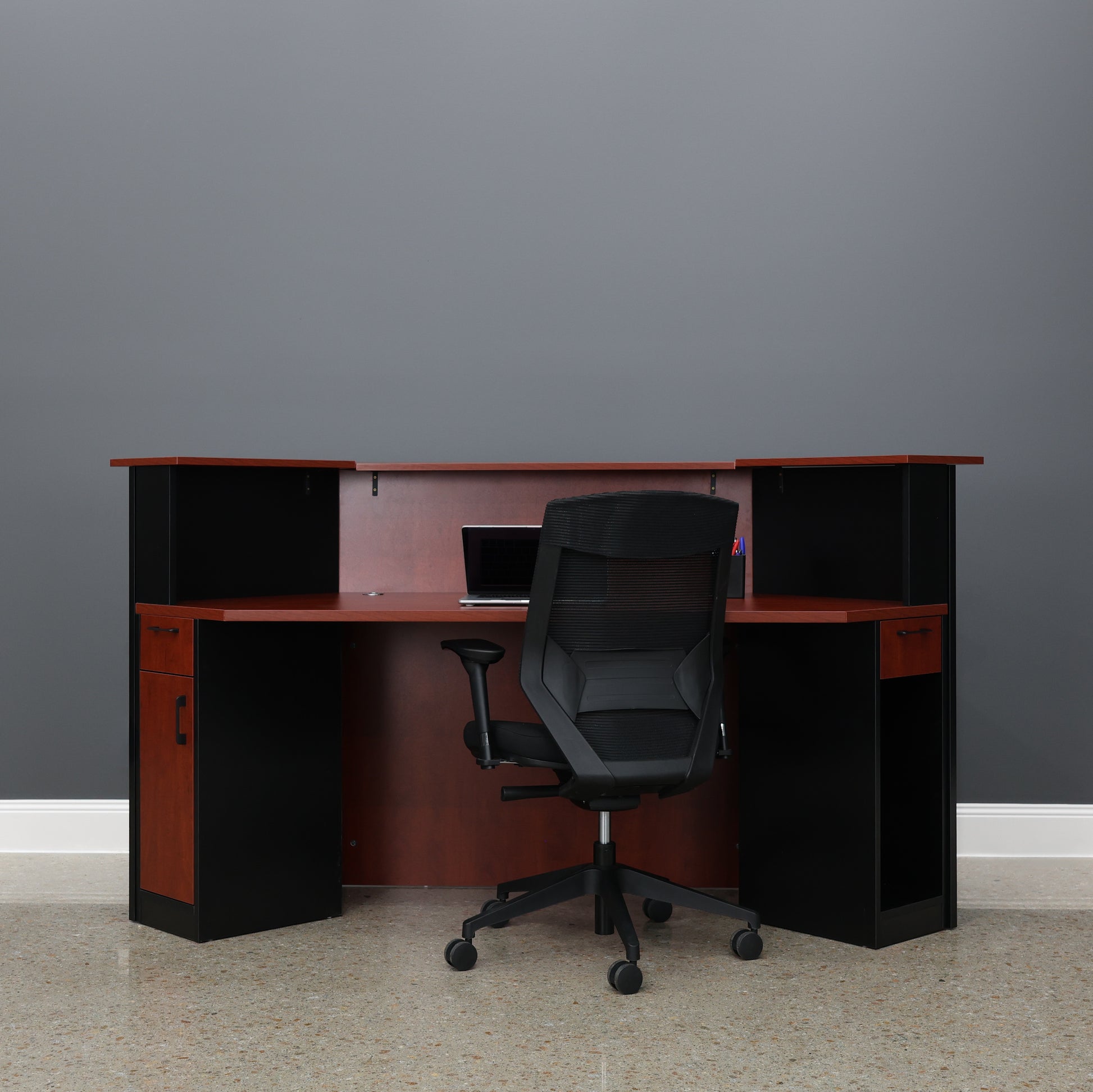 Performance Reception Counter - Red Gum/ Charcoal