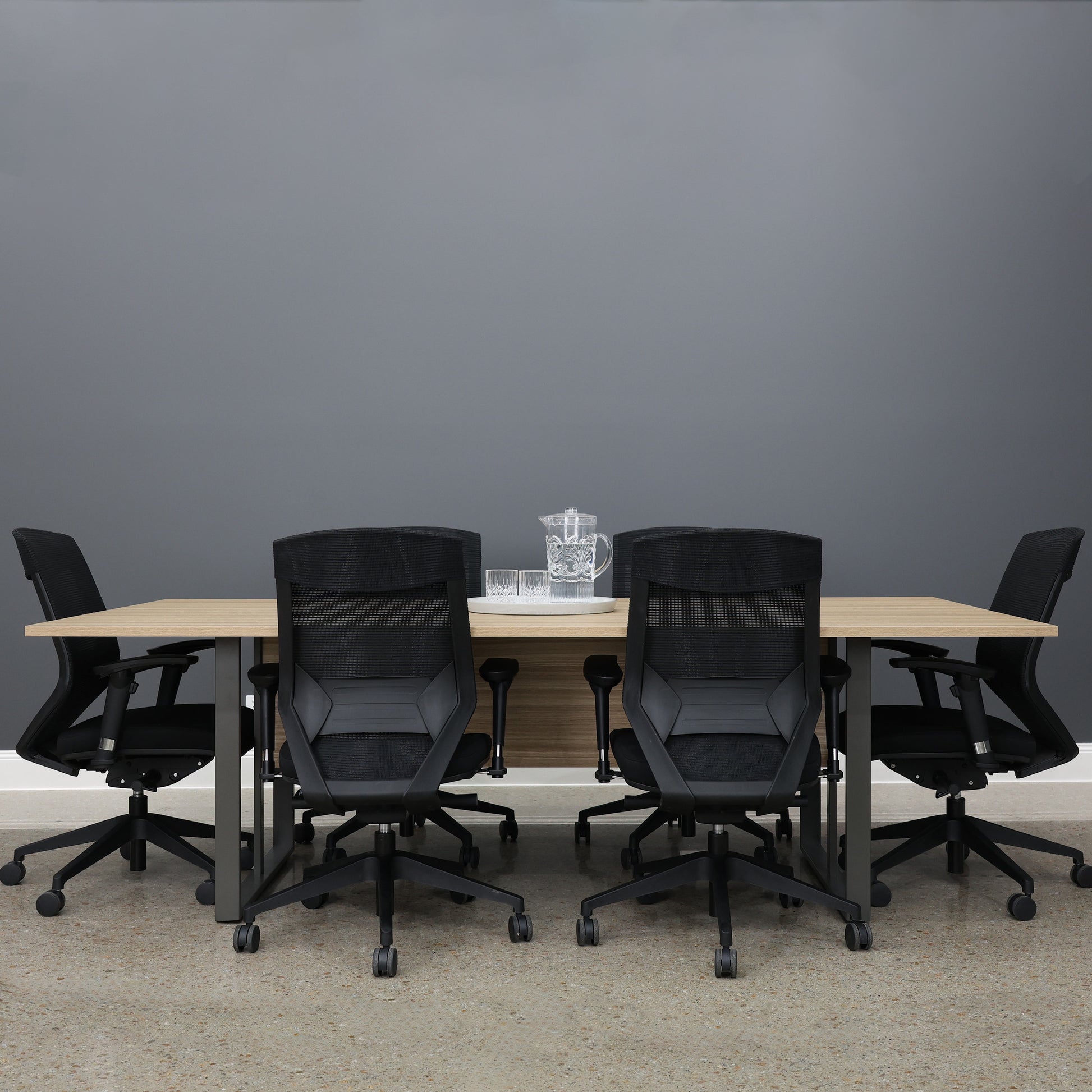 Performance 2400 Boardroom Table - Natural Oak/ Charcoal