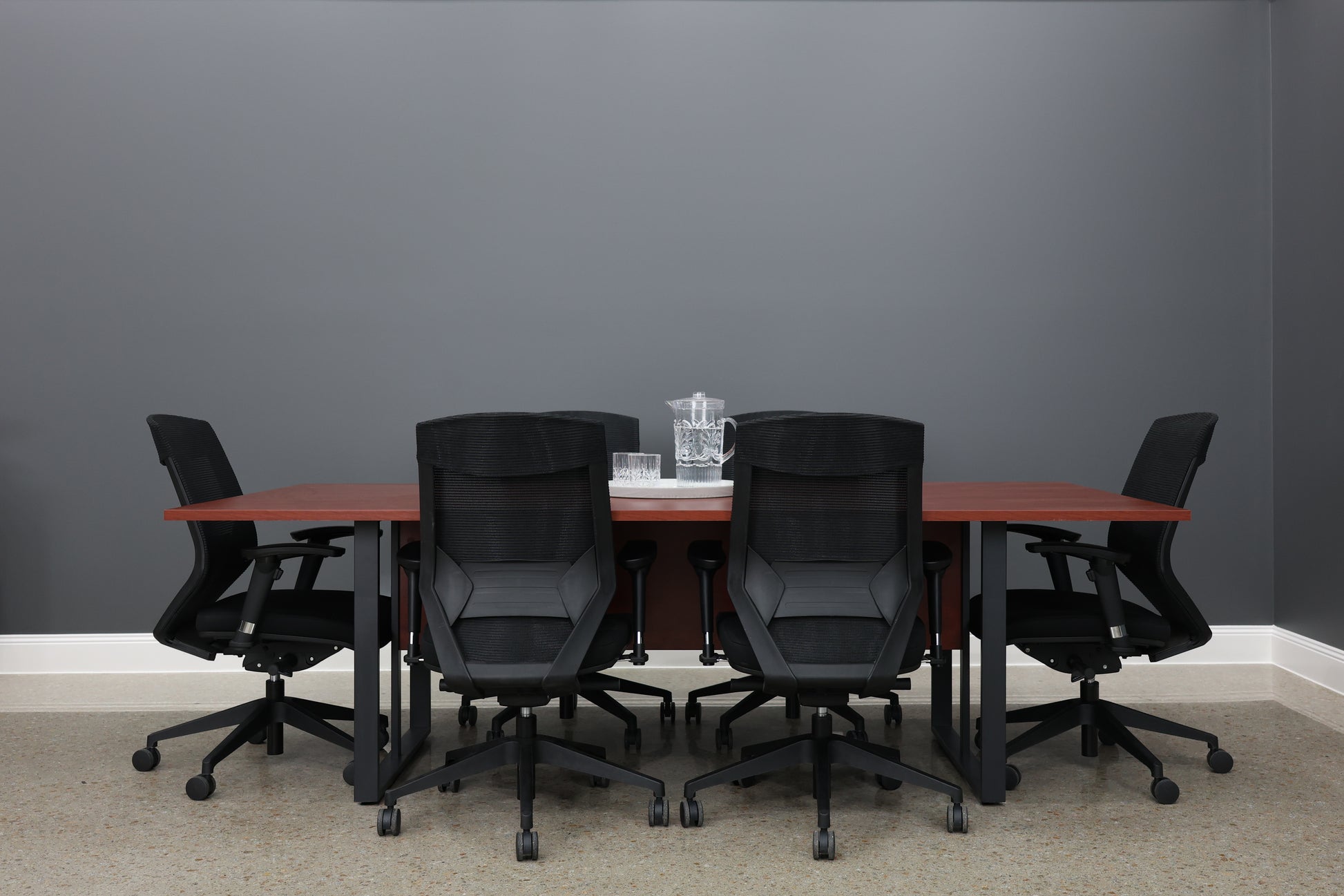Performance 2400 Boardroom Table - Red Gum/ Charcoal
