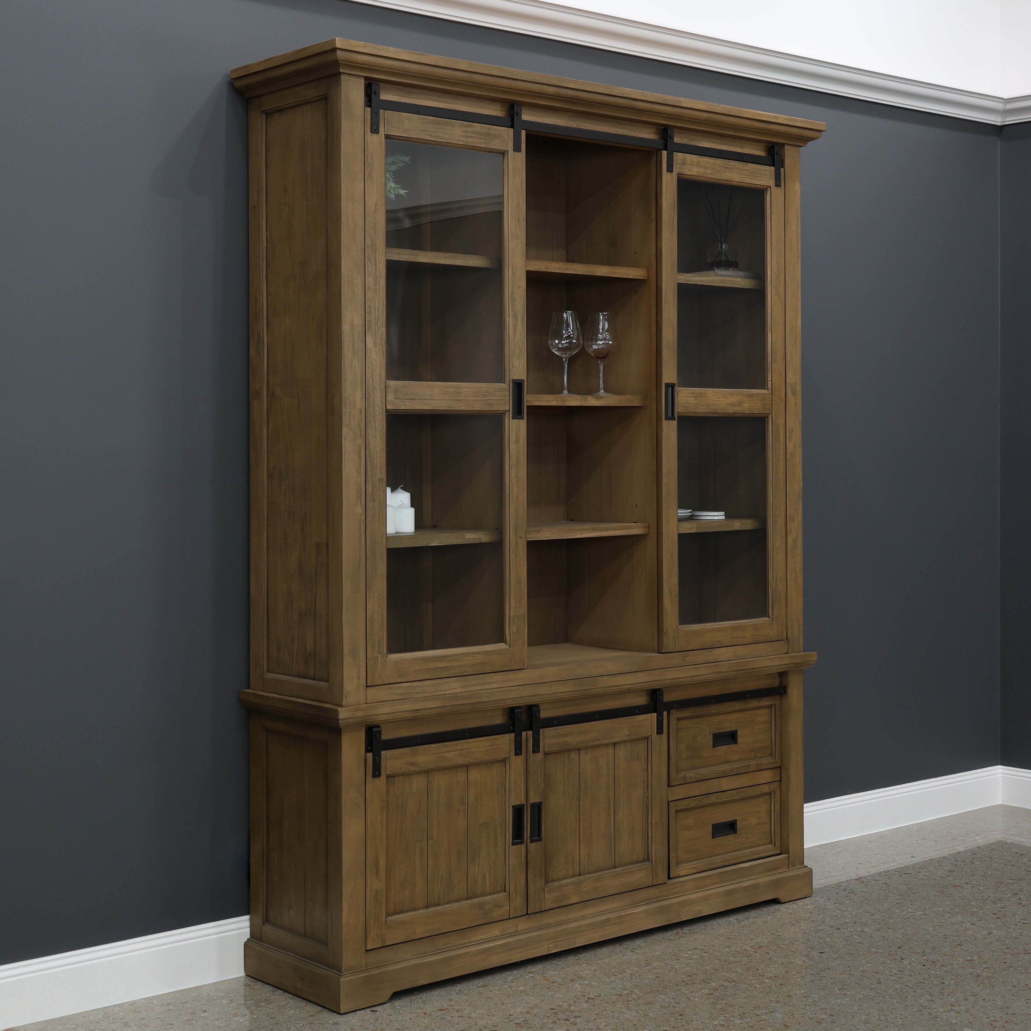 Macedon Hutch & Medium Tv Unit 2 Doors 2 Niches