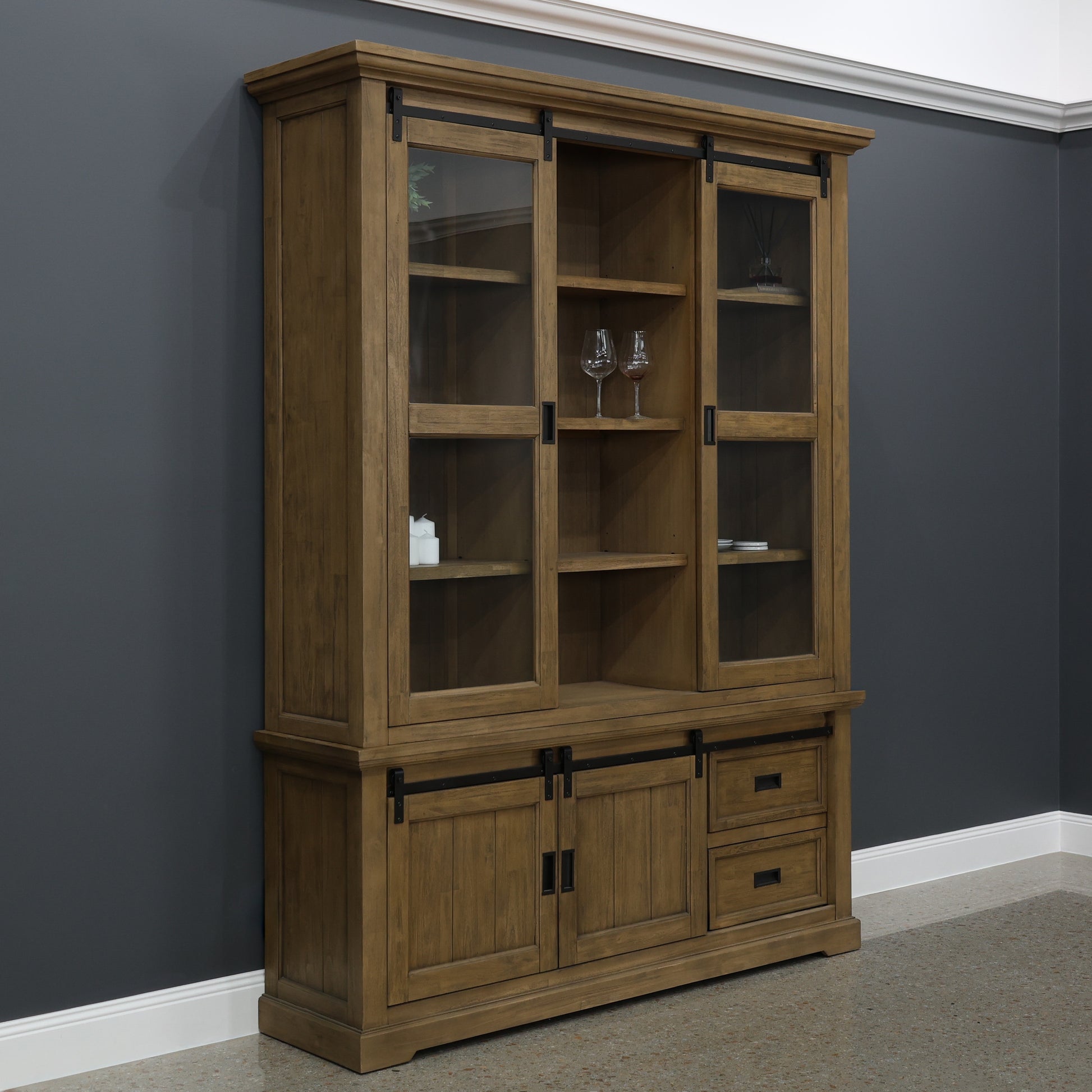 Macedon Hutch & Medium Tv Unit 2 Doors 2 Niches