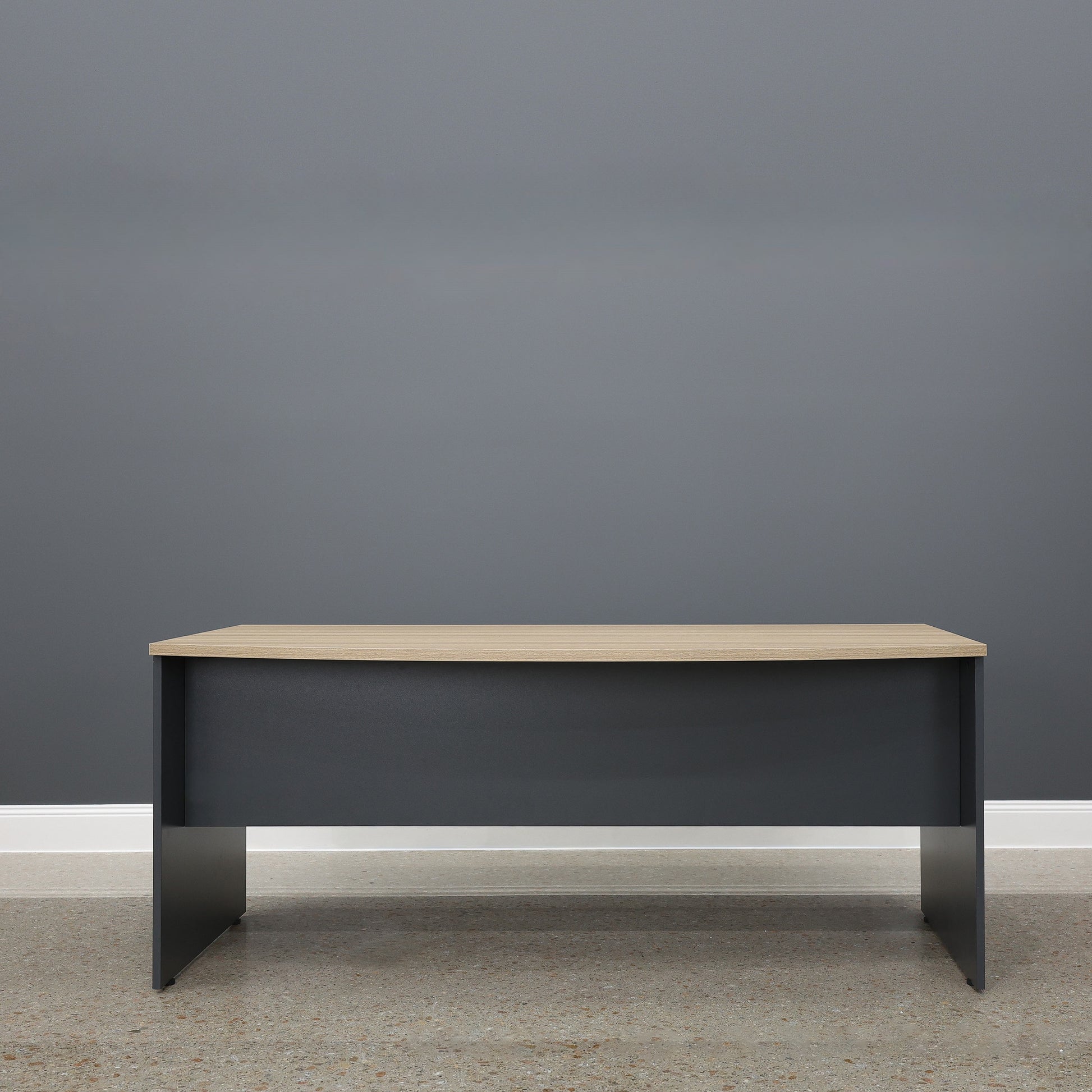 Performance Bow Front Desk - Natural Oak/ Charcoal