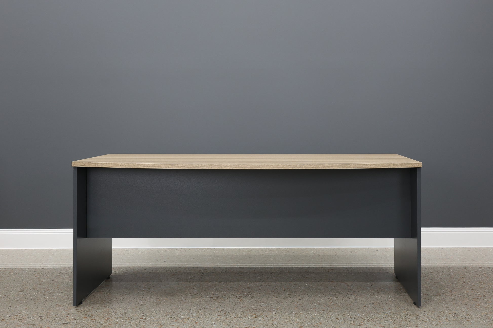 Performance Bow Front Desk - Natural Oak/ Charcoal