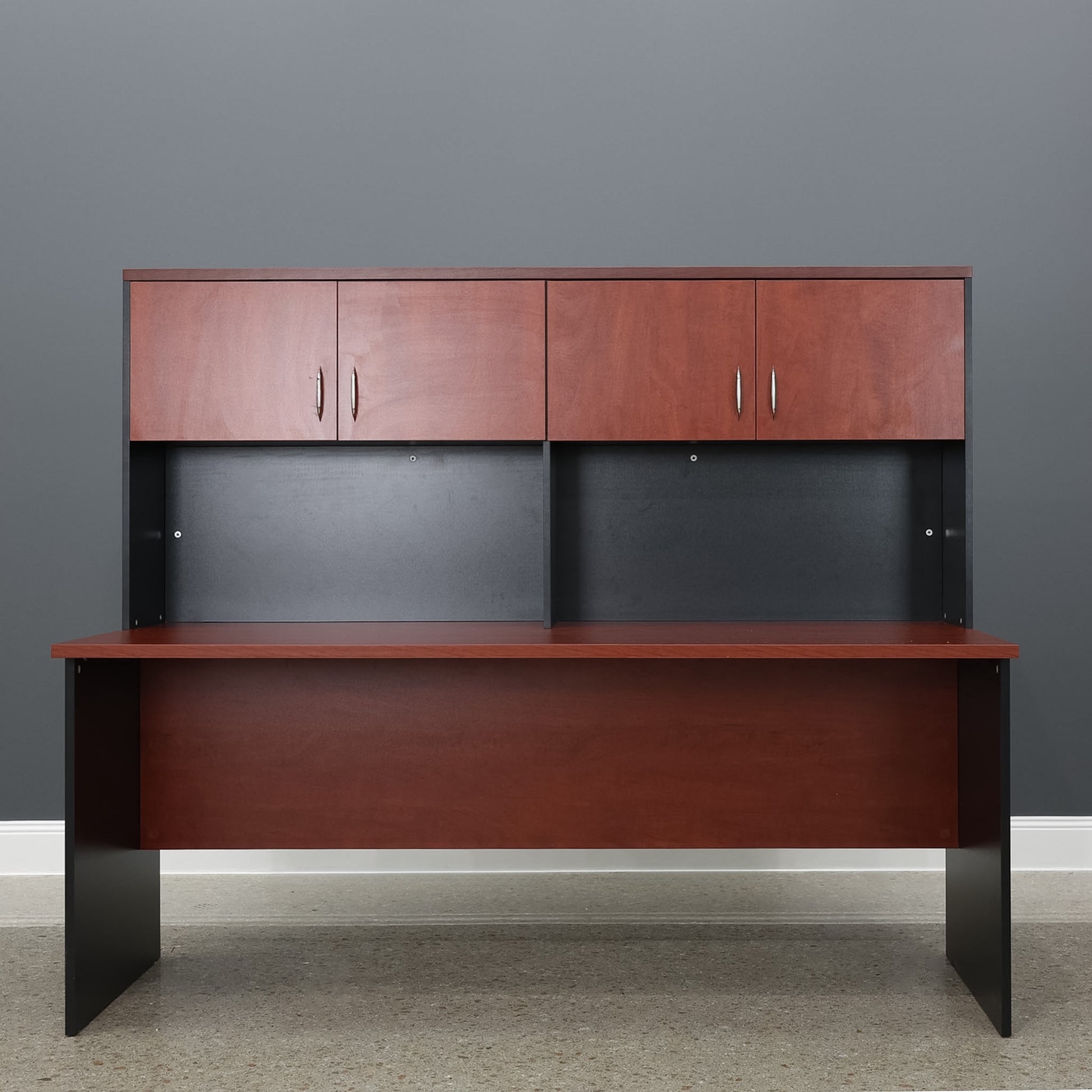 Performance 1800 Office Desk & Hutch - Red Gum/ Black