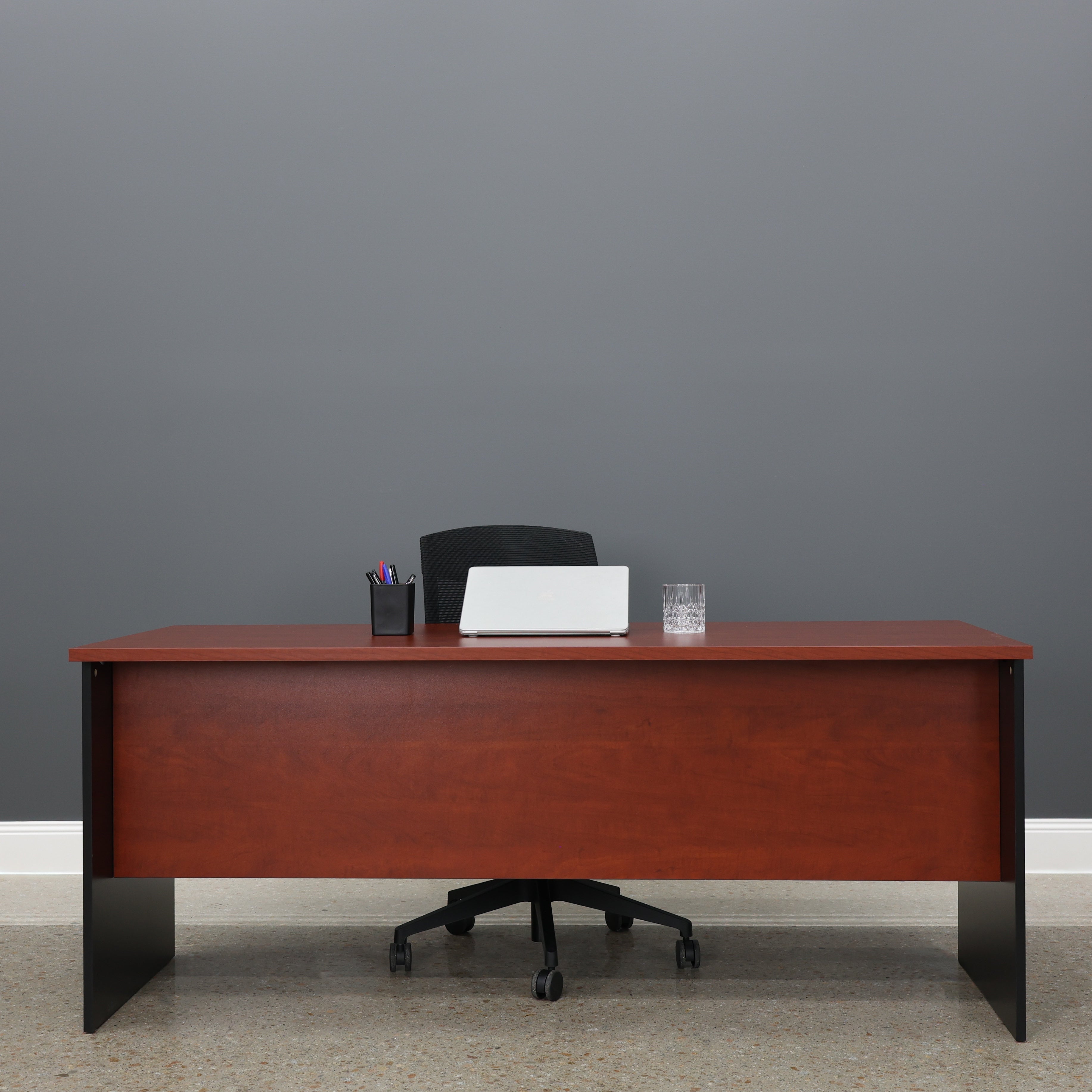 Performance 1800 Office Desk - Red Gum/ Black