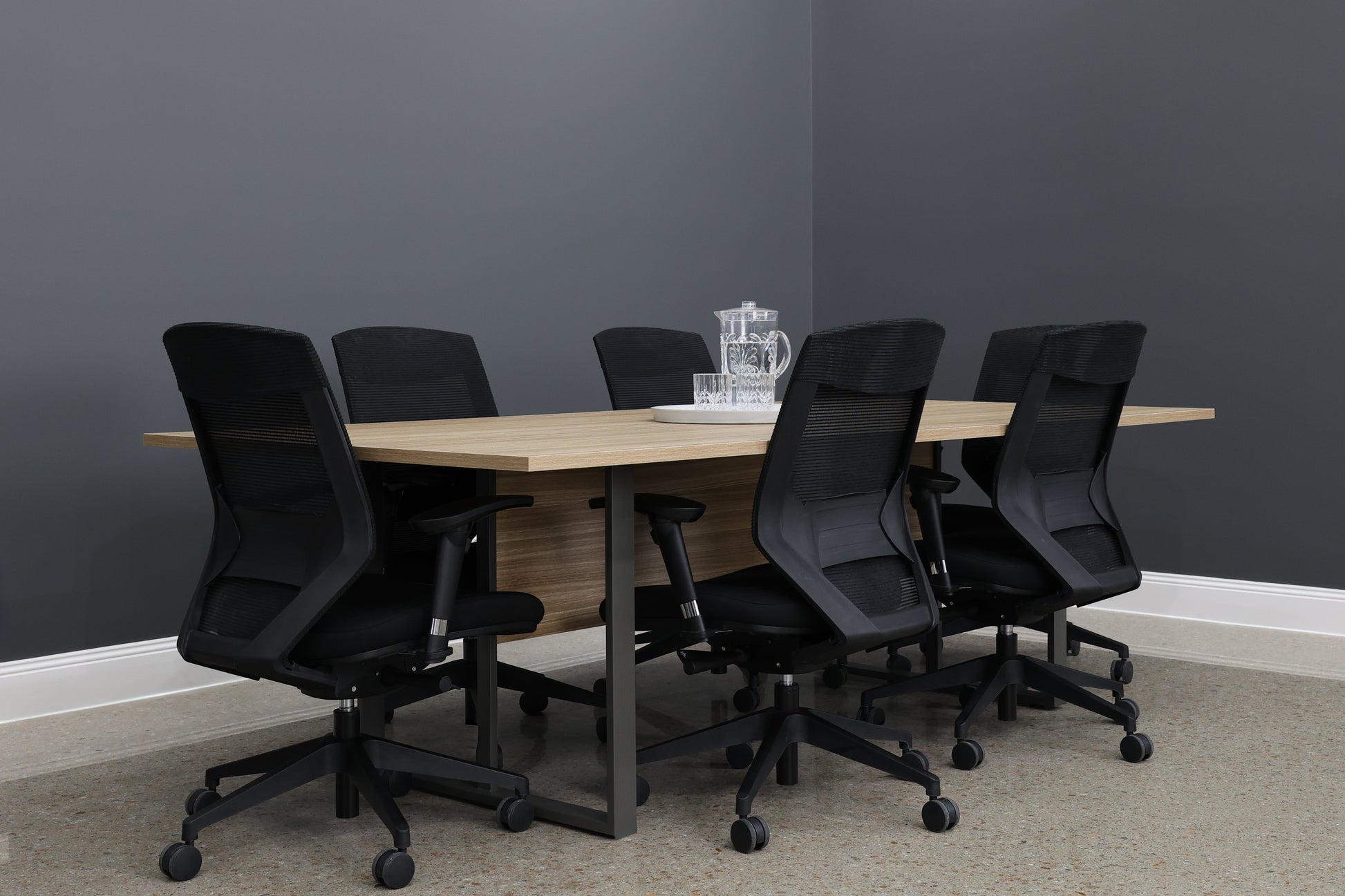 Performance 2400 Boardroom Table - Natural Oak/ Charcoal