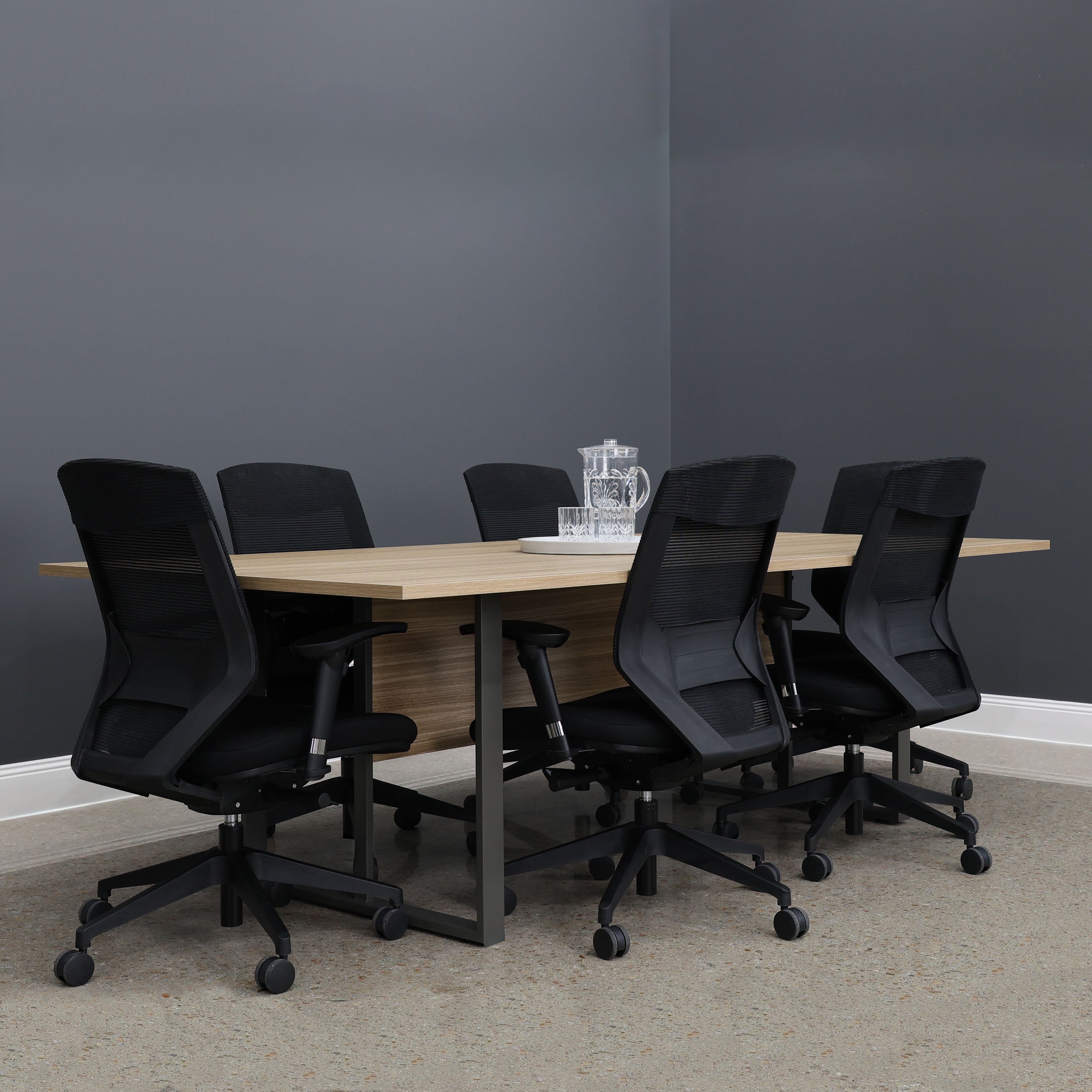 Performance 2400 Boardroom Table - Natural Oak/ Charcoal