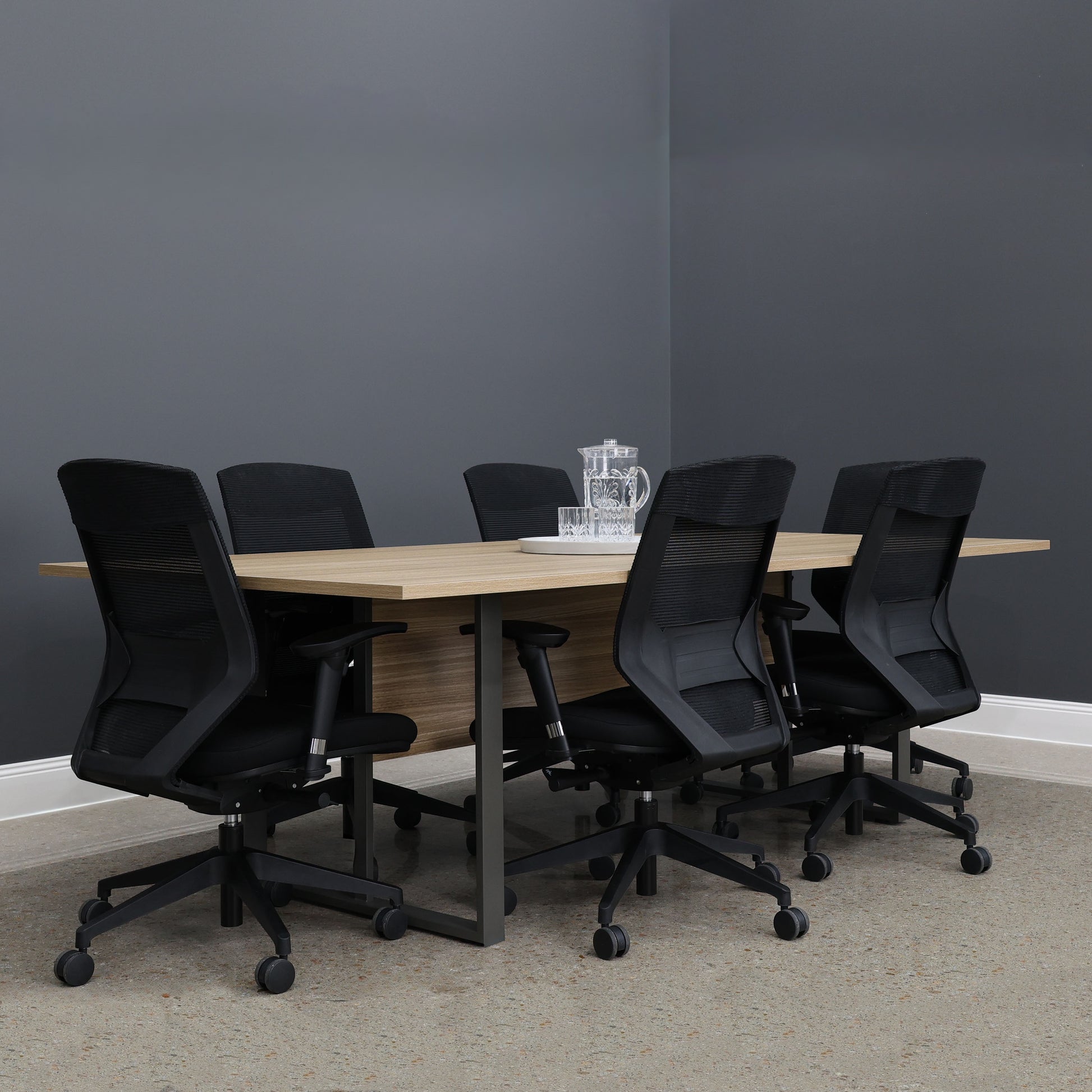 Performance 2400 Boardroom Table - Natural Oak/ Charcoal