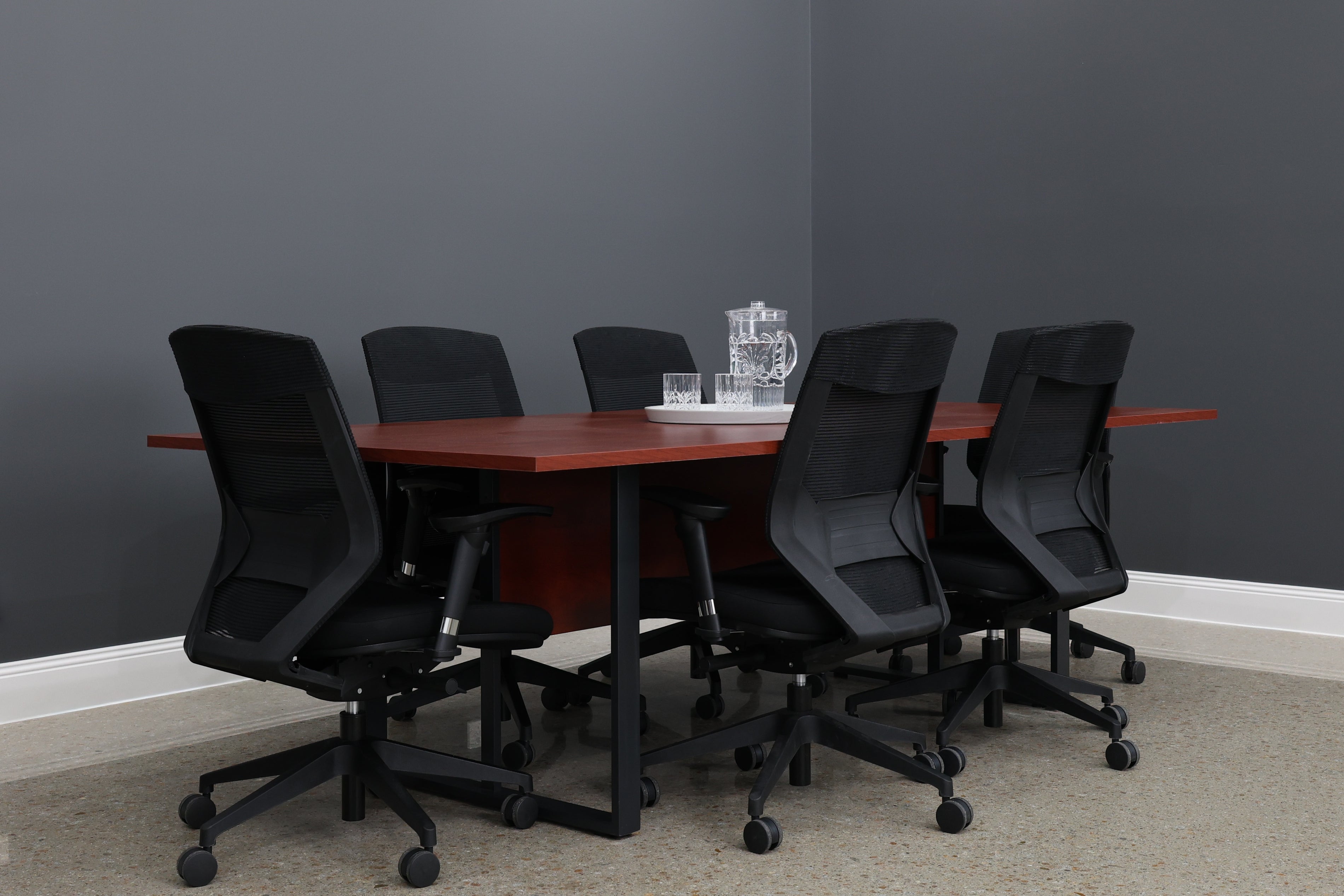 Performance 2400 Boardroom Table - Red Gum/ Charcoal
