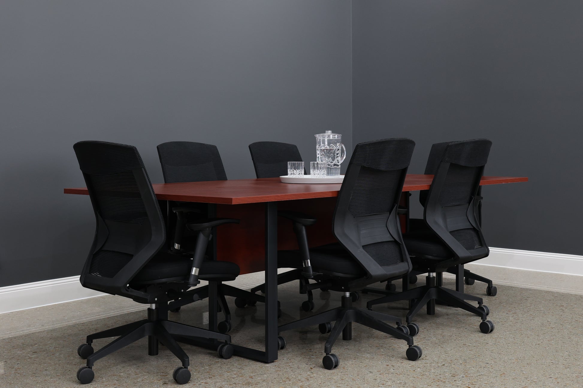 Performance 2400 Boardroom Table - Red Gum/ Charcoal