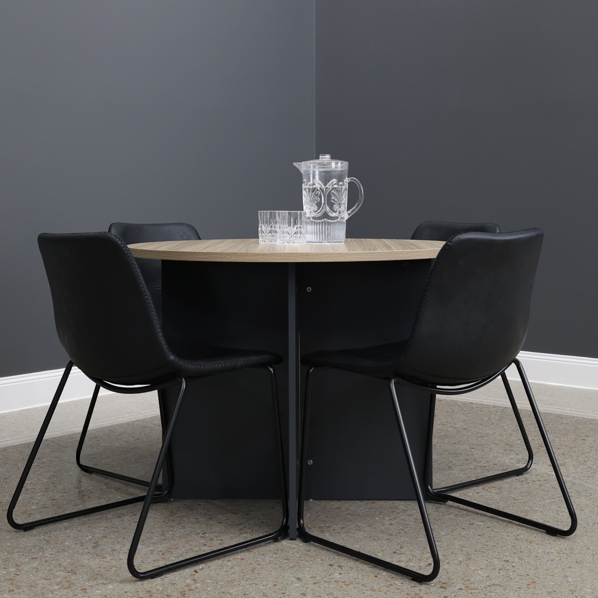 Performance 1000 Round Table - Natural Oak/ Charcoal
