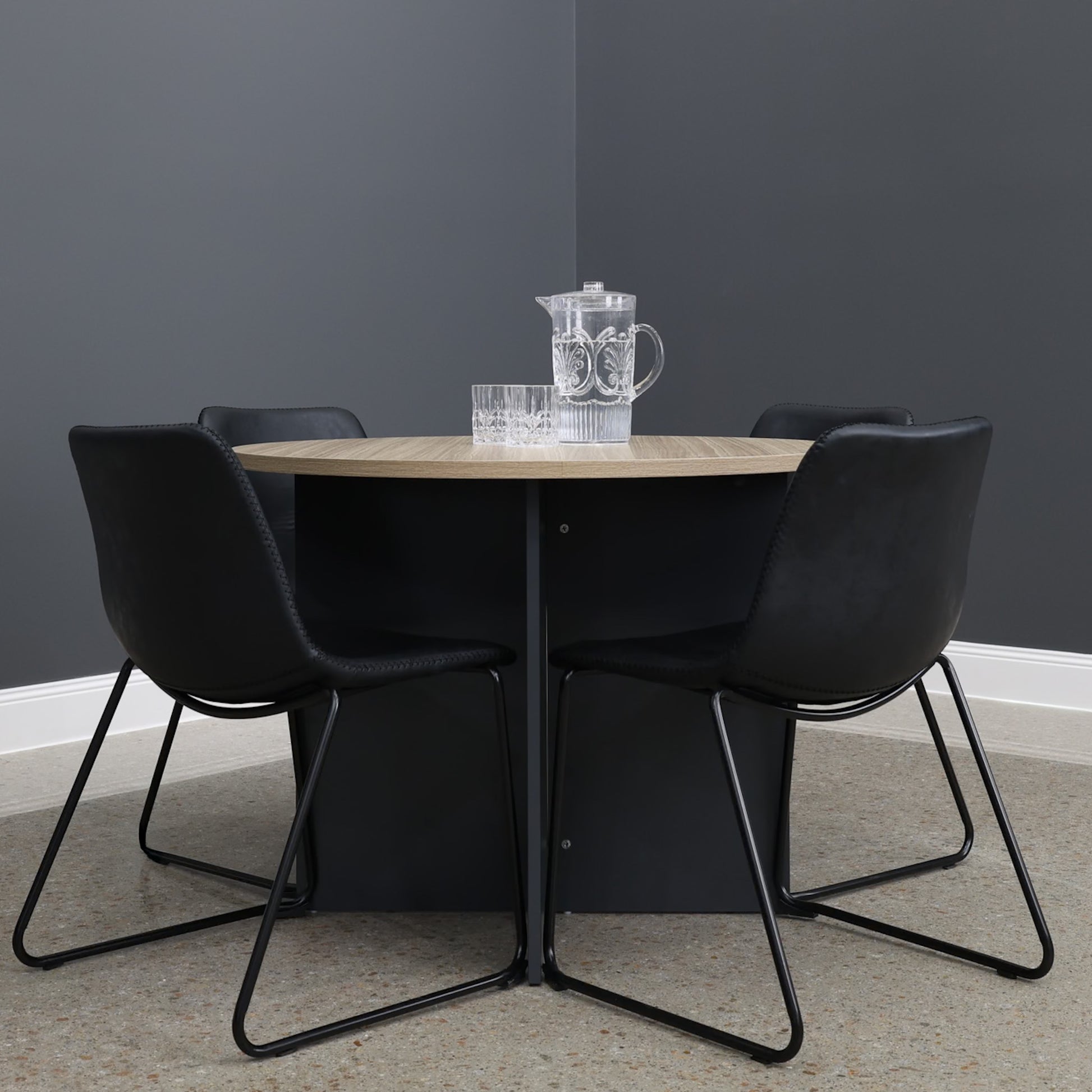 Performance 1000 Round Table - Natural Oak/ Charcoal