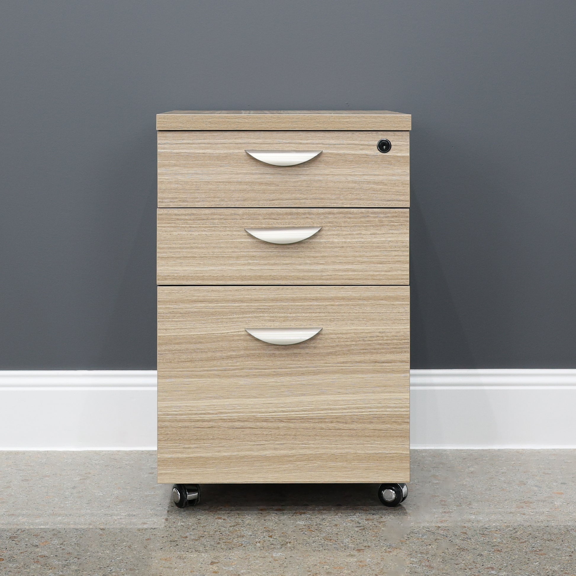 Performance 2 Drawer, 1 File Pedestal – Natural Oak/Charcoal