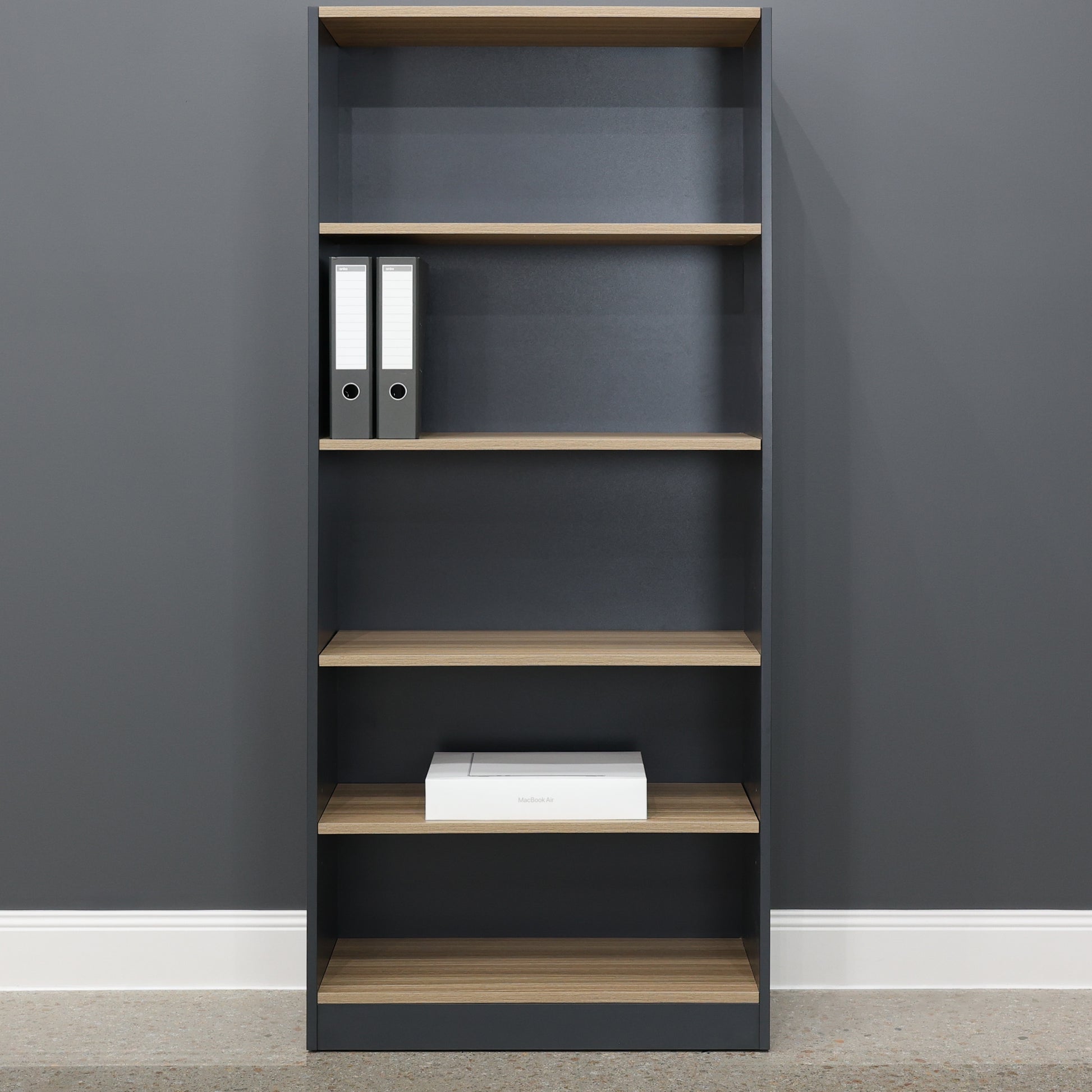 Performance Bookcase Large – Natural oak / Charcoal