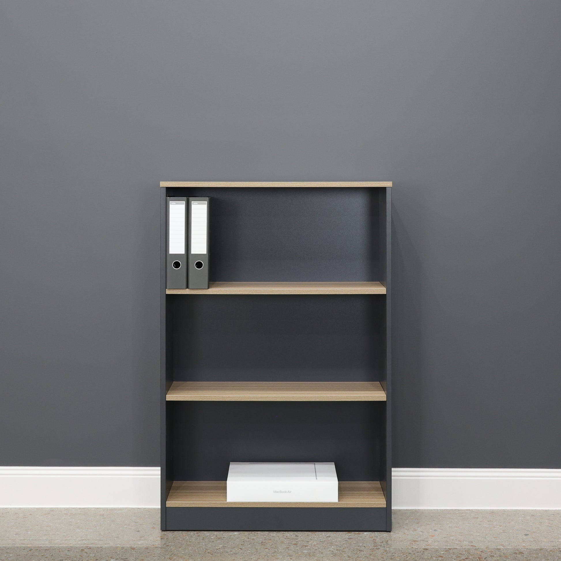 Performance Bookcase Medium - Natural Oak/ Charcoal