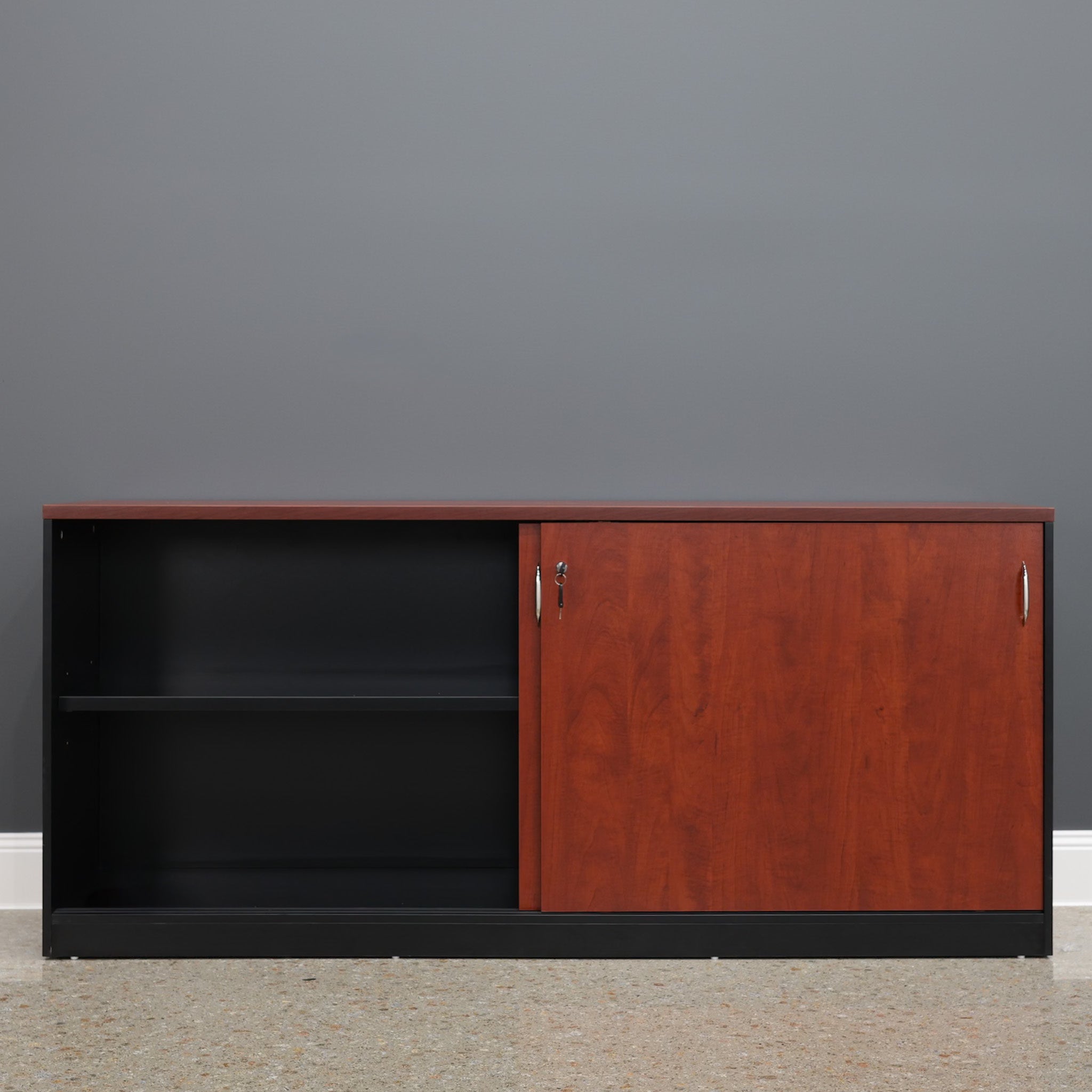 Performance 1800 Sliding Door Buffet - Red Gum/ Black
